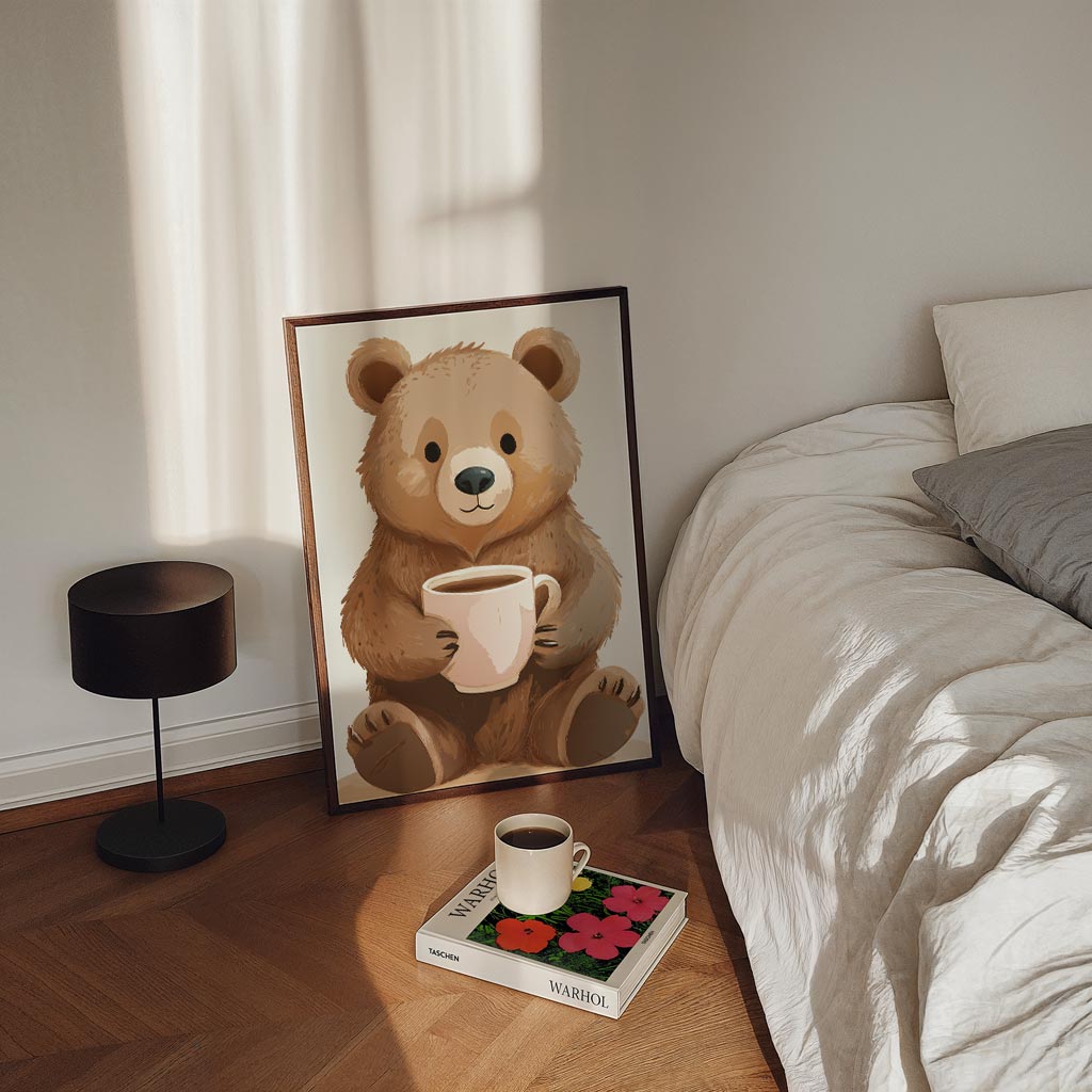 Knuffelige Bereposter Met Mok Poster