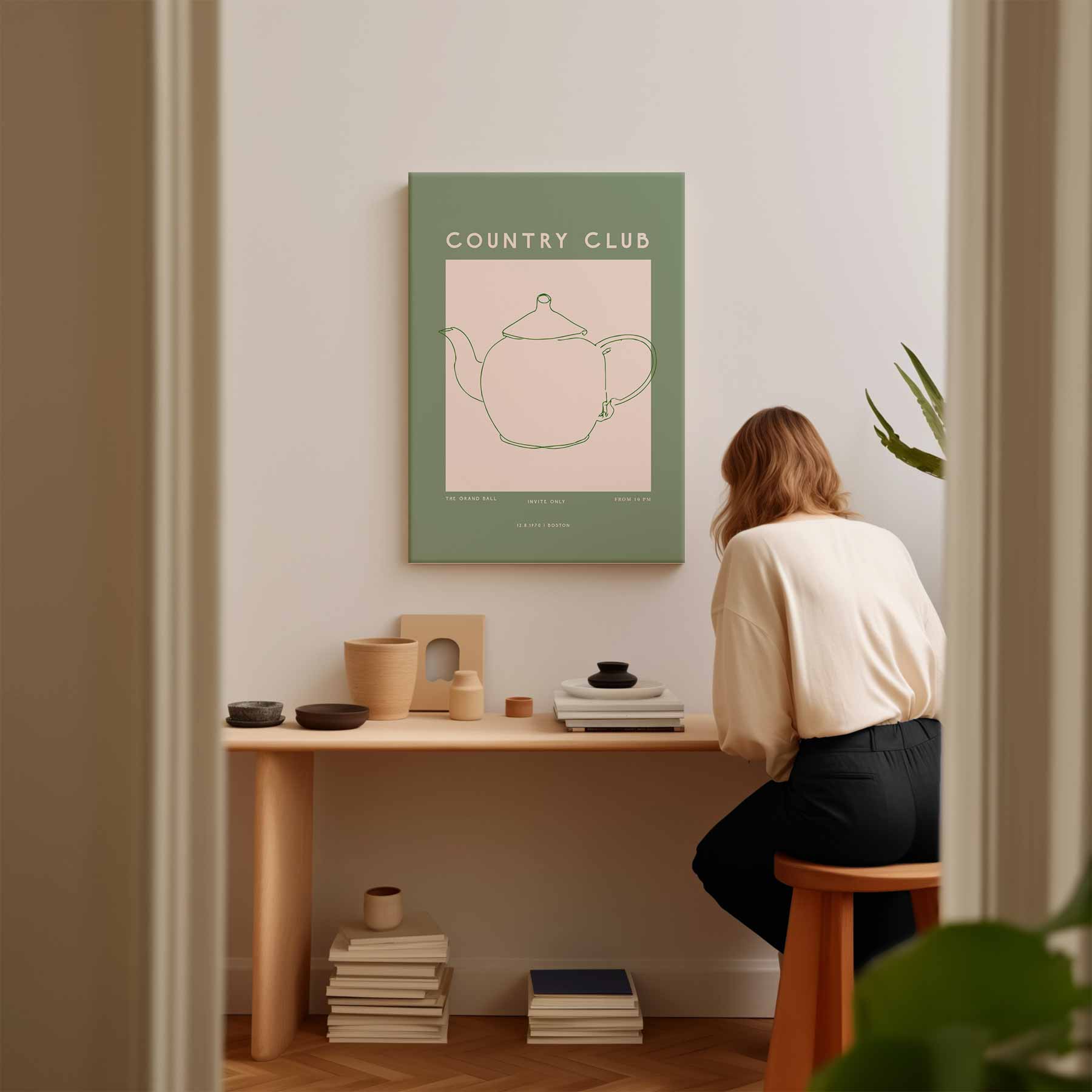 Minimalistische Theepot Poster