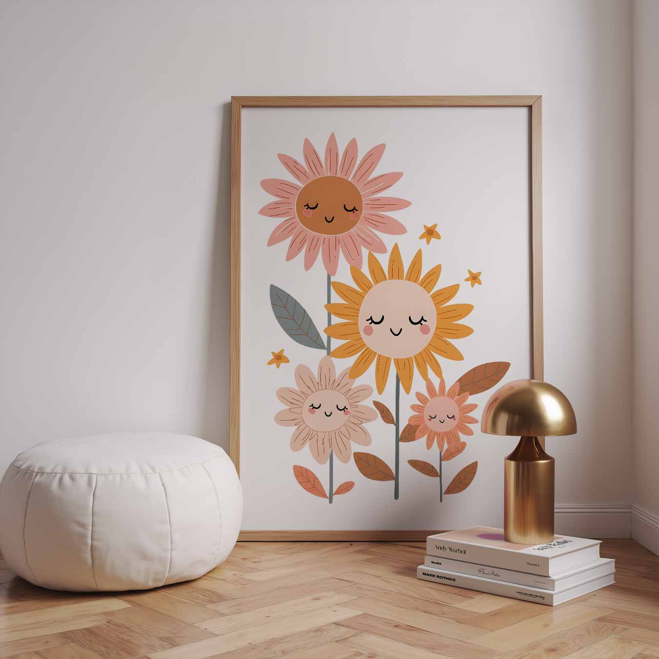 Schattige Bloemenfamilie Poster