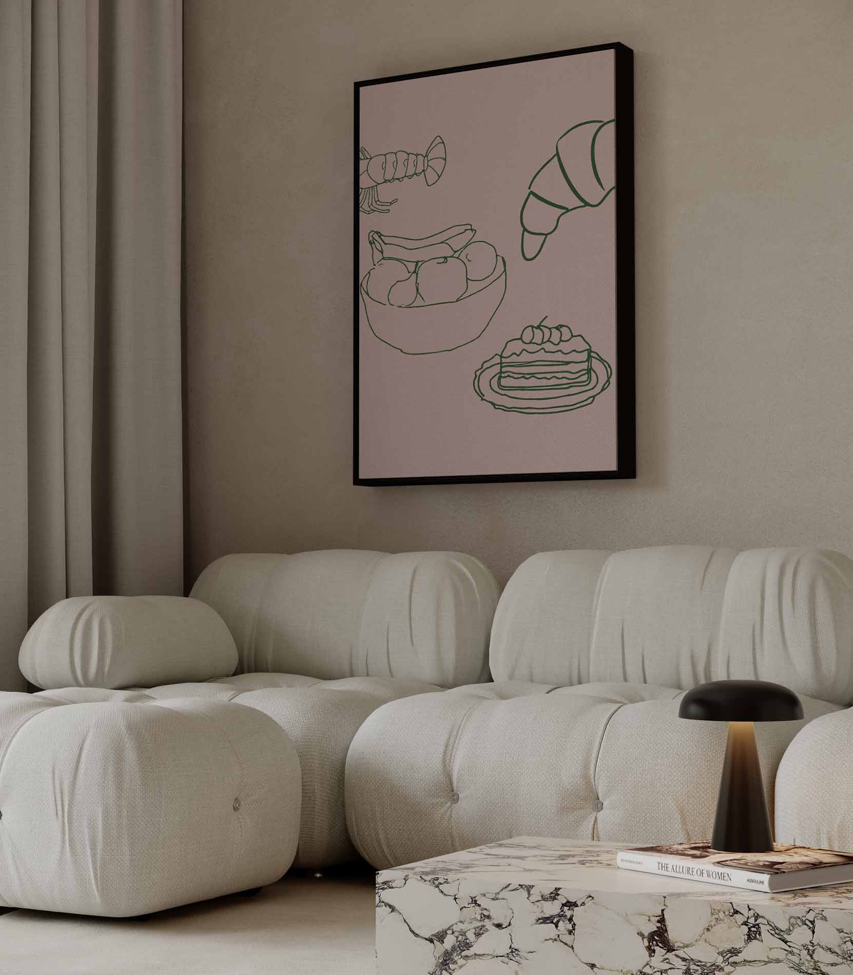 Smakelijke Momenten Illustratie Kunstwerk-canvas-dibond-plexiglas-wanddecoratie-WallArtistic