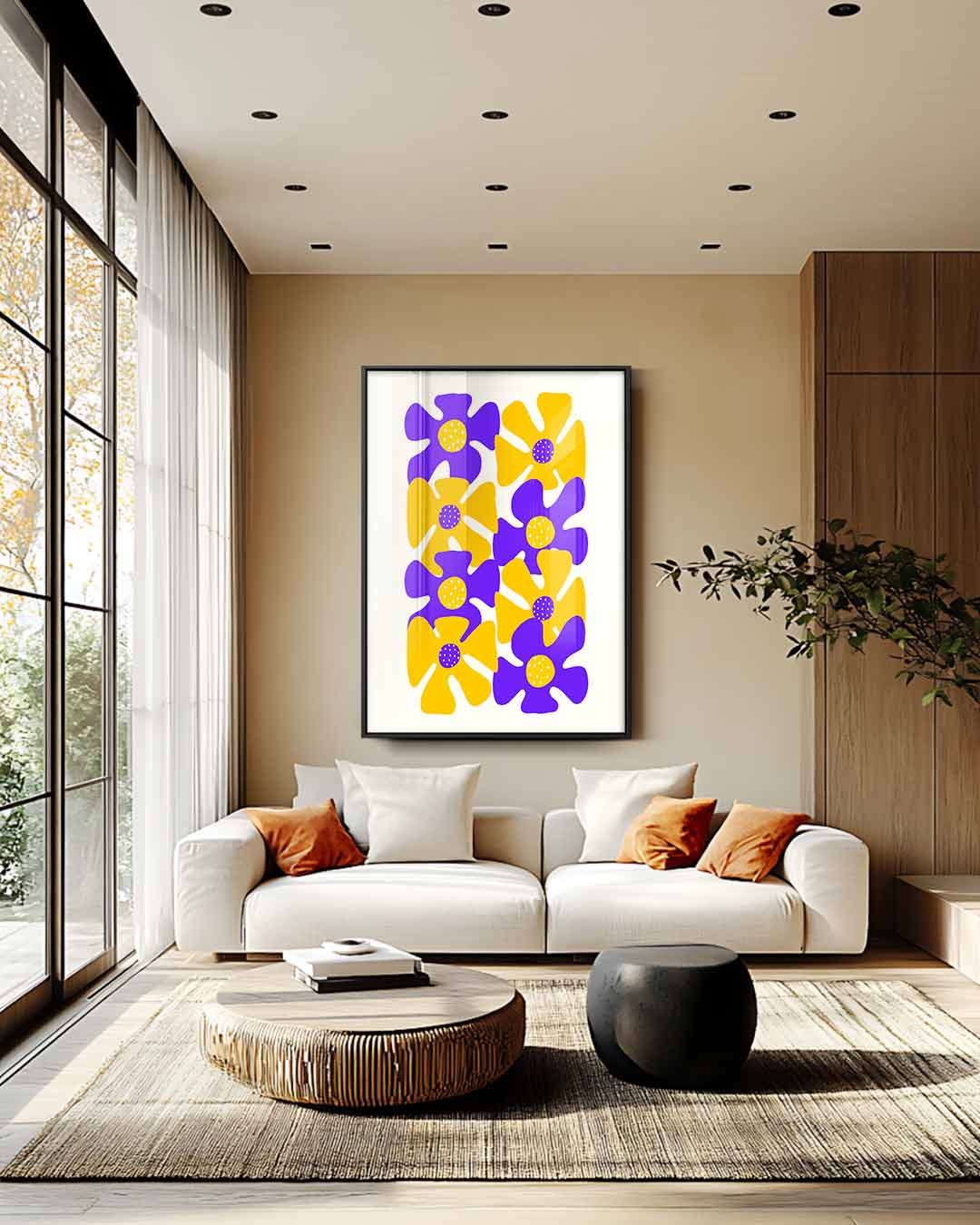 Kleurrijke Bloemenpracht Kunstwerk-canvas-dibond-plexiglas-wanddecoratie-WallArtistic