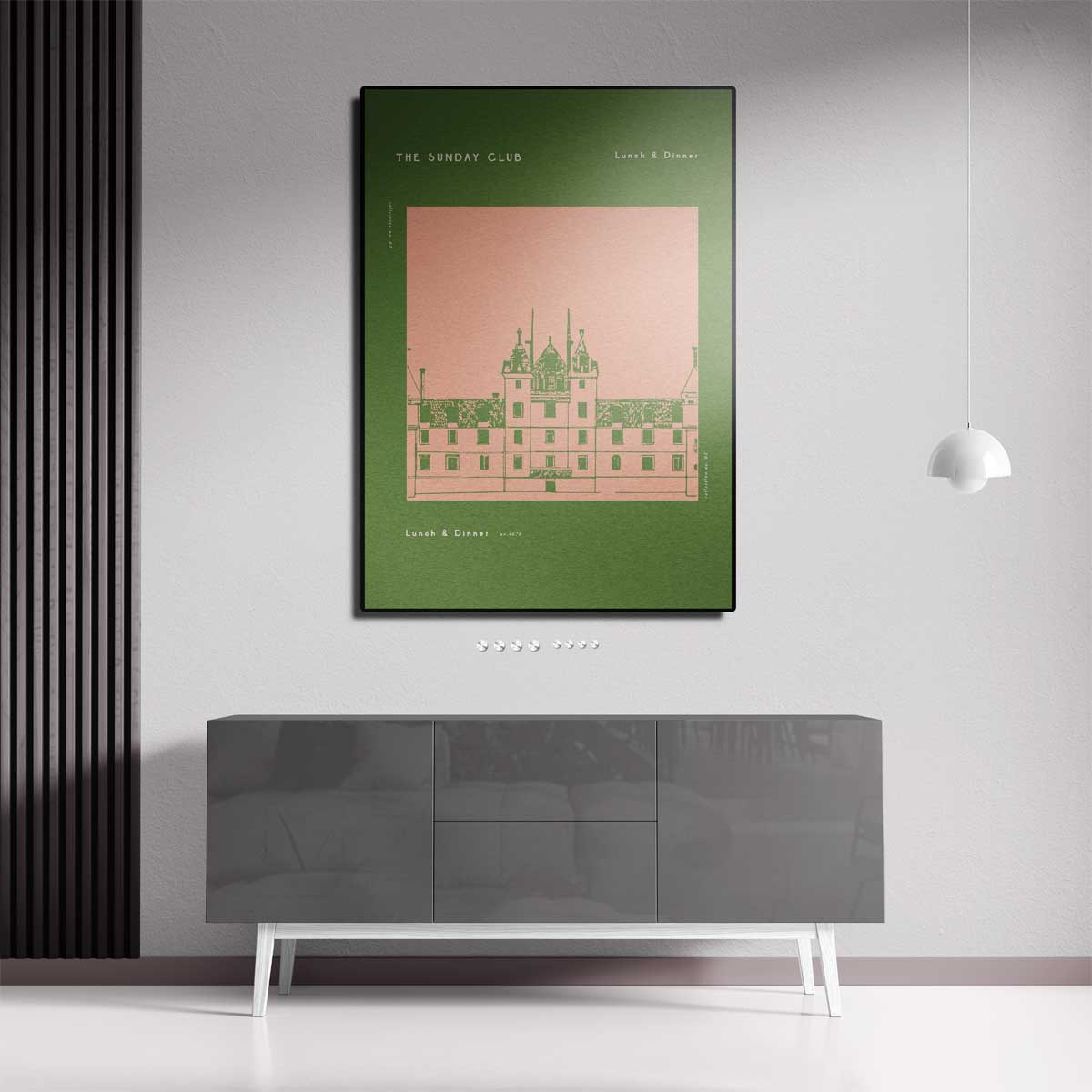 The Sunday Club Menu Illustratie Kunstwerk-canvas-dibond-plexiglas-wanddecoratie-WallArtistic