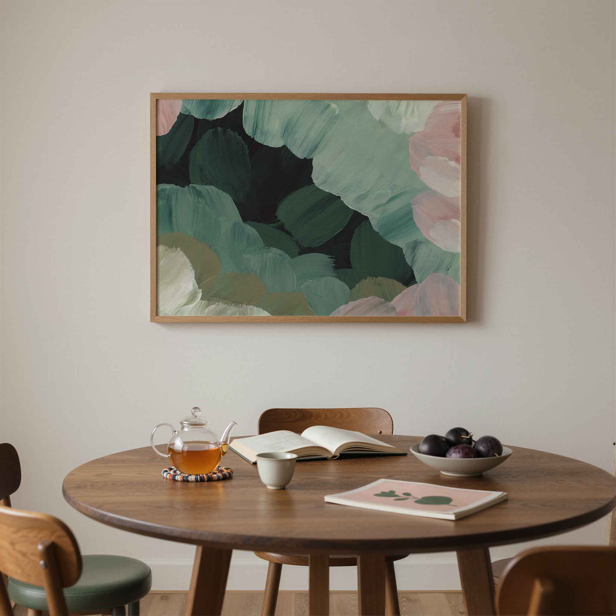 Abstracte groene vormen Poster