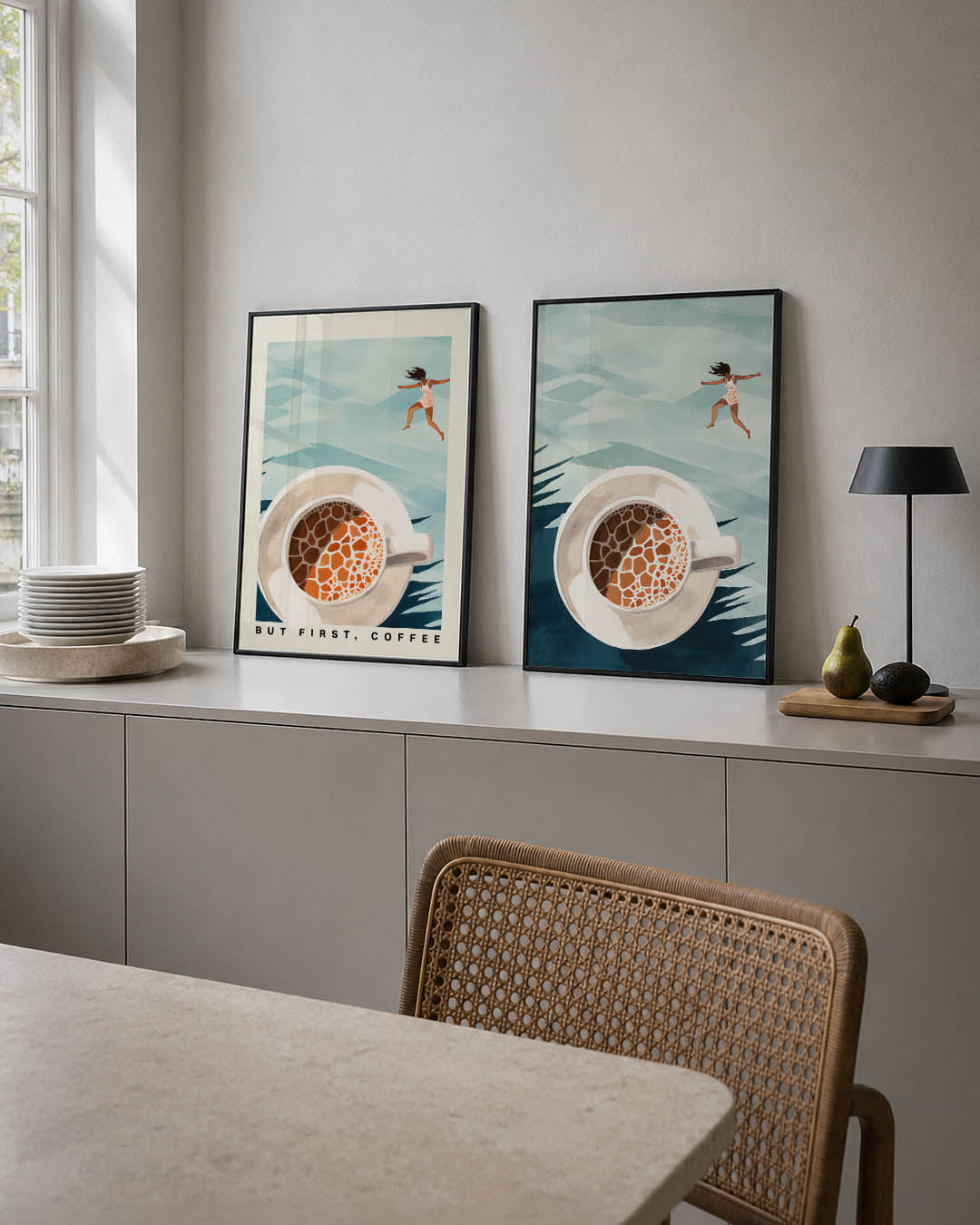 Koffie en sprong Posterset