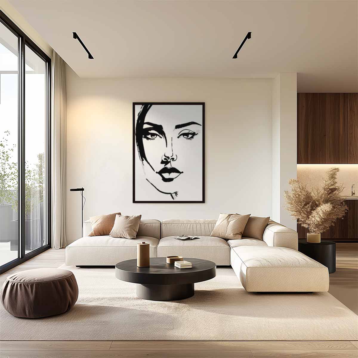 Minimalistisch Portret Kunstwerk-canvas-dibond-plexiglas-wanddecoratie-WallArtistic