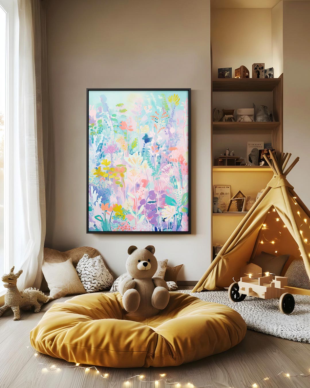 Vrolijke bloemenpracht Kunstwerk