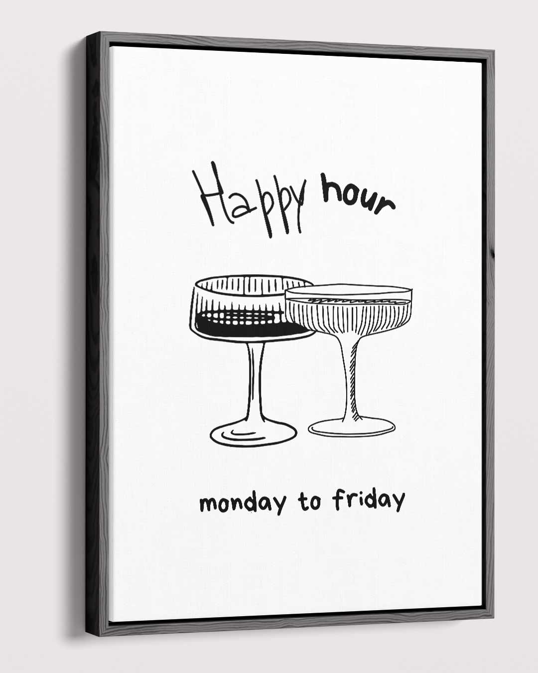 Happy Hour Illustratie Kunstwerk-canvas-dibond-plexiglas-wanddecoratie-WallArtistic