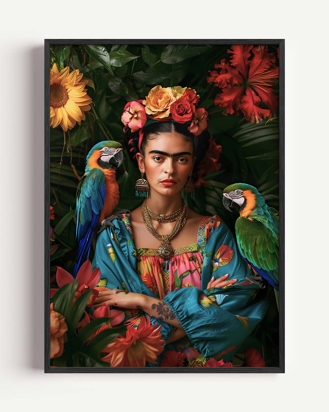 Kleurrijke Tropische Portretposter-WallArtistic