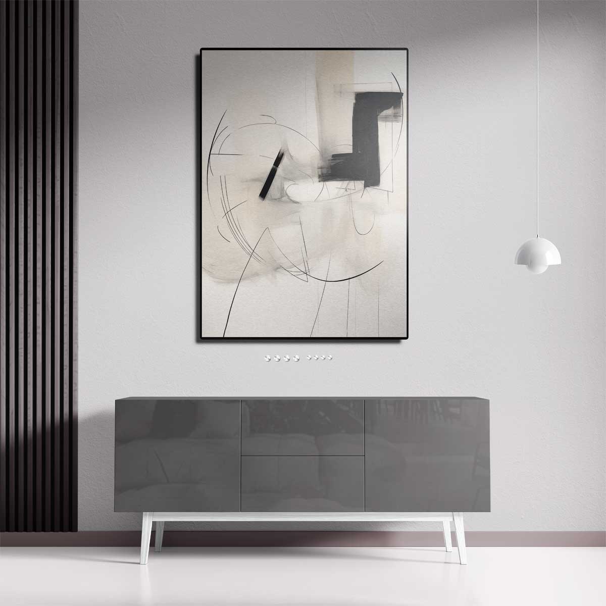 Spel van Lijnen en Vormen Kunstwerk-canvas-dibond-plexiglas-wanddecoratie-WallArtistic