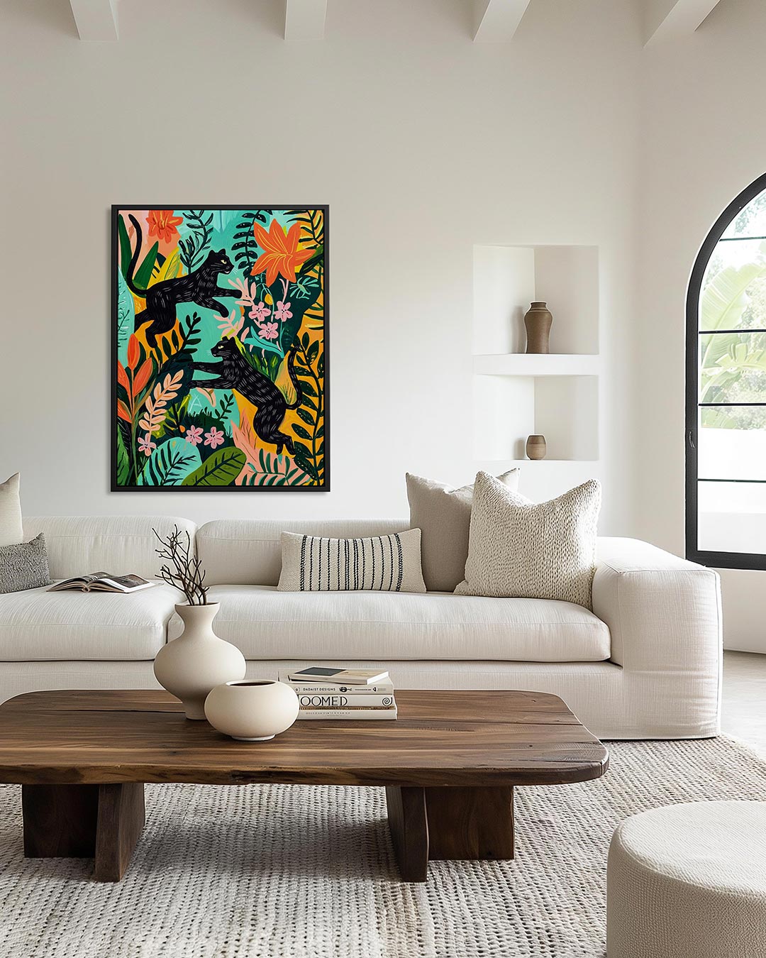 Speelse dieren in jungle Kunstwerk