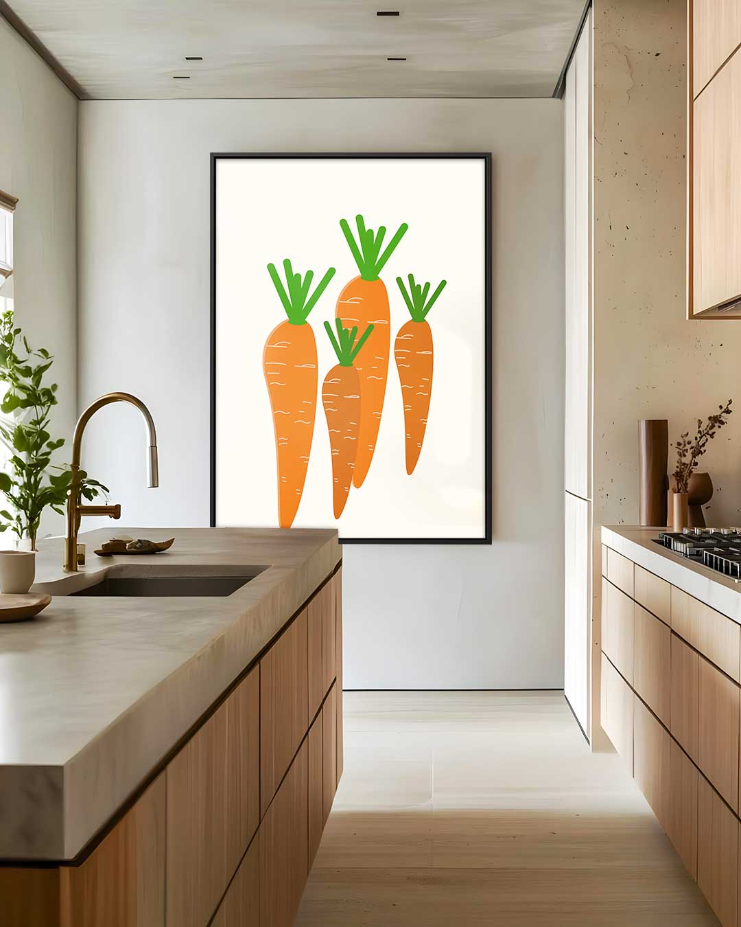 Moderne Wortel Illustratie Kunstwerk-canvas-dibond-plexiglas-wanddecoratie-WallArtistic