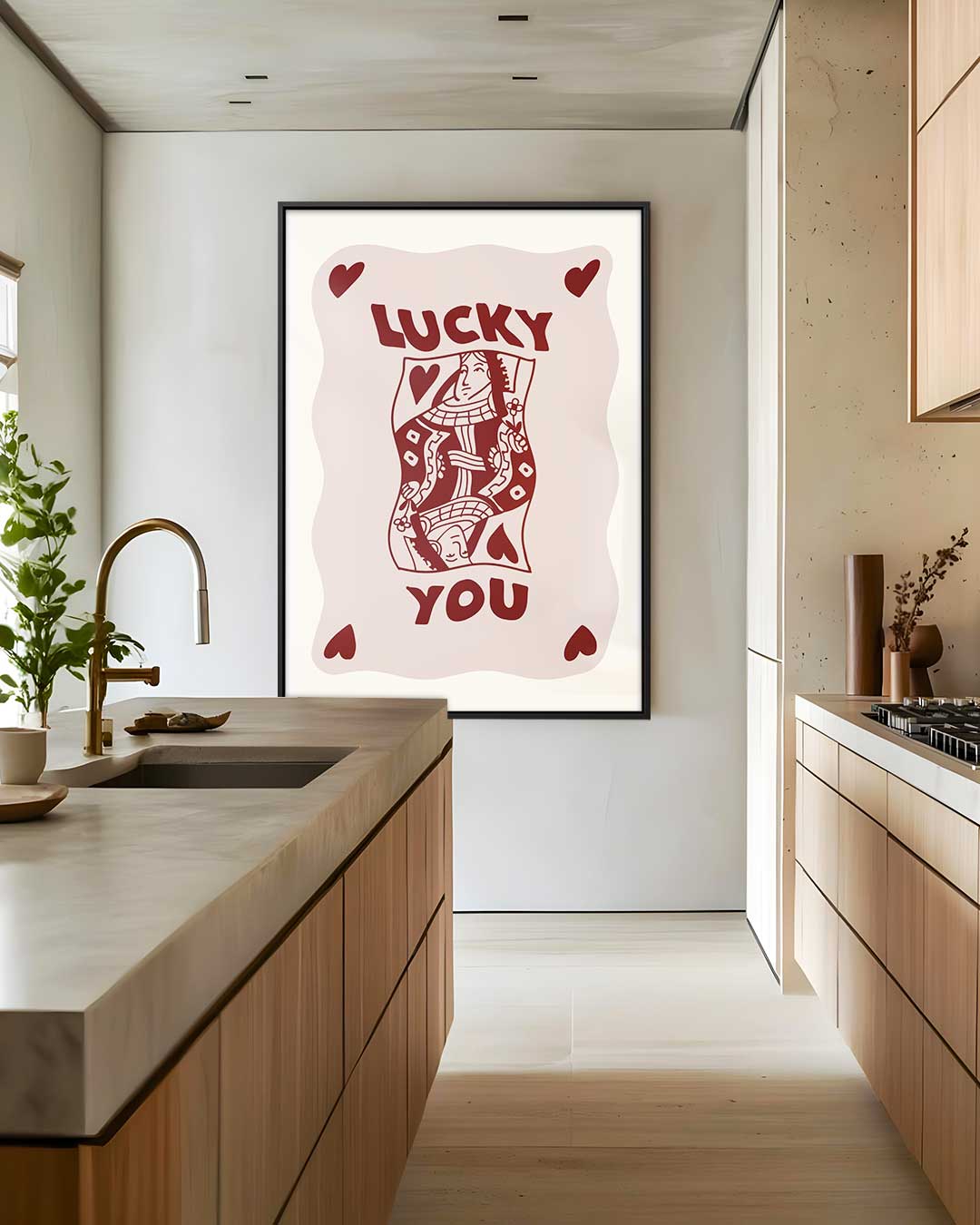 Lucky You Speelkaart Kunst Kunstwerk-canvas-dibond-plexiglas-wanddecoratie-WallArtistic