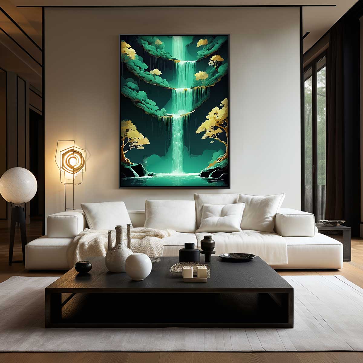 Magische Waterval Kunstwerk-canvas-dibond-plexiglas-wanddecoratie-WallArtistic