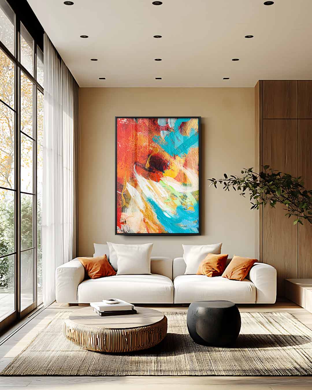 Kleurrijke Expressie Kunstwerk-canvas-dibond-plexiglas-wanddecoratie-WallArtistic