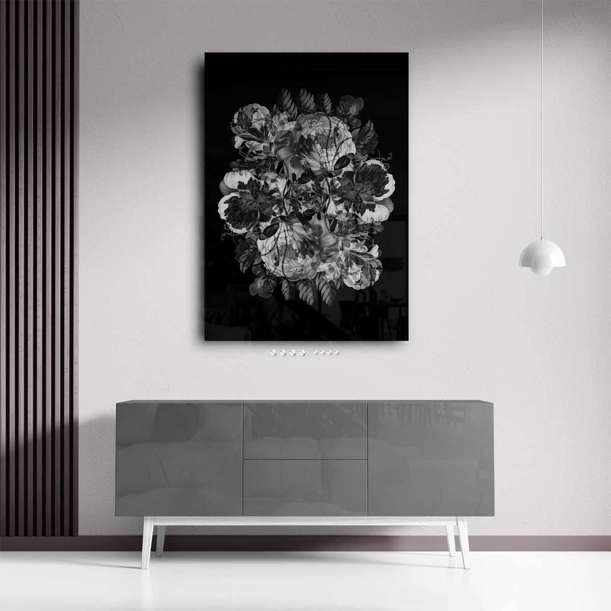 Mystieke Bloemenweelde Kunstwerk-canvas-dibond-plexiglas-wanddecoratie-WallArtistic