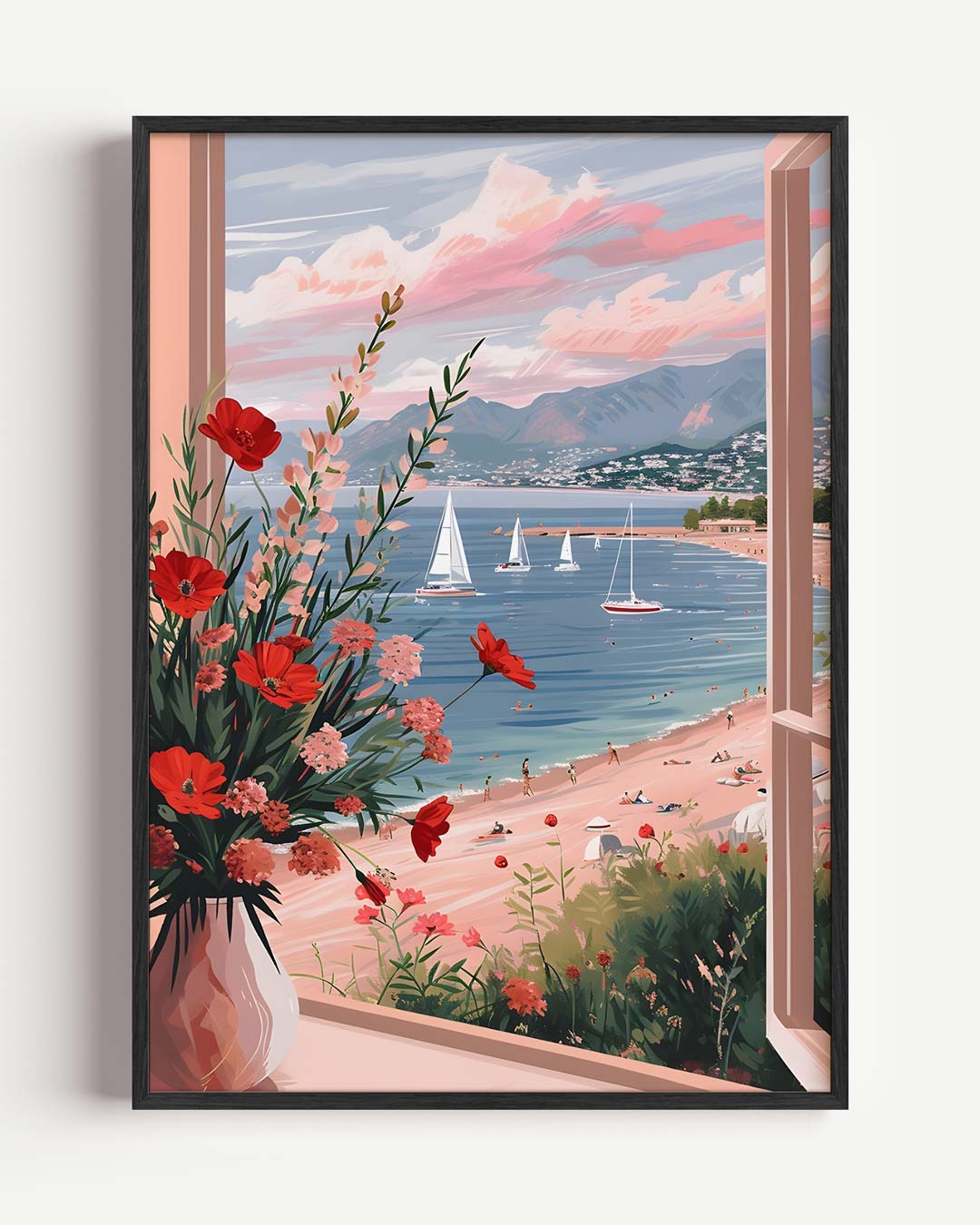 Zomers Uitzicht aan Zee Poster-WallArtistic