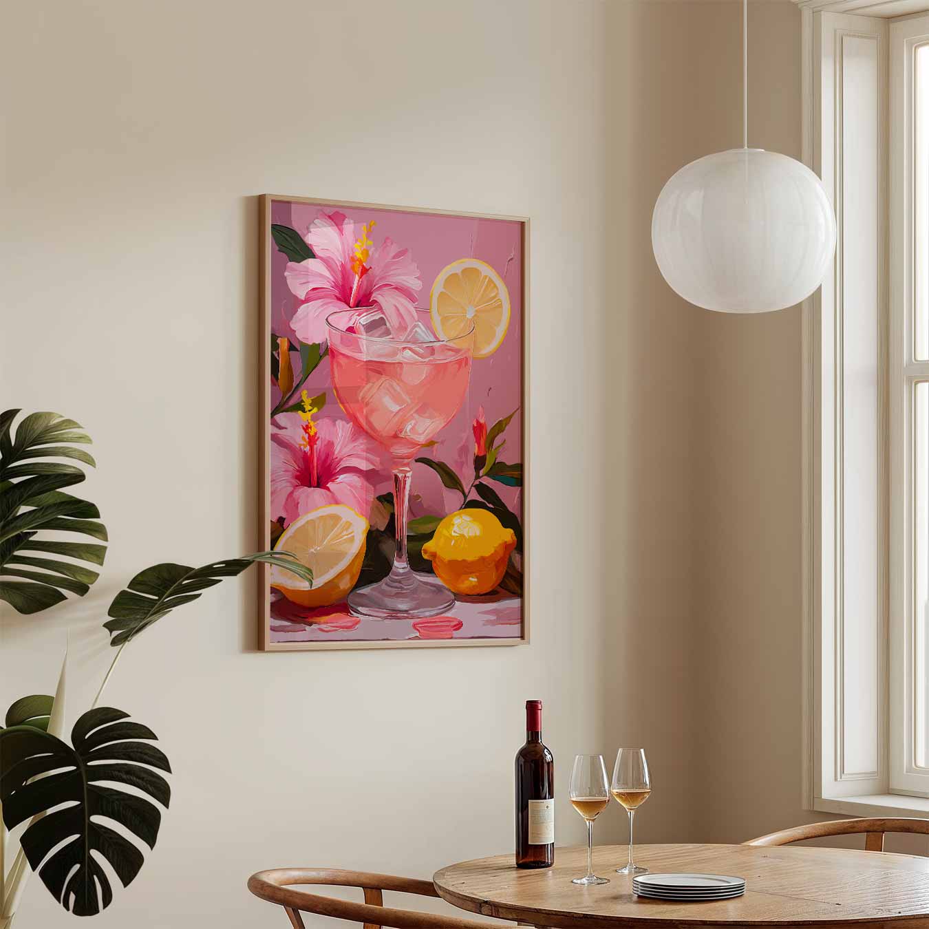 Roze Sommer Sips Poster-WallArtistic