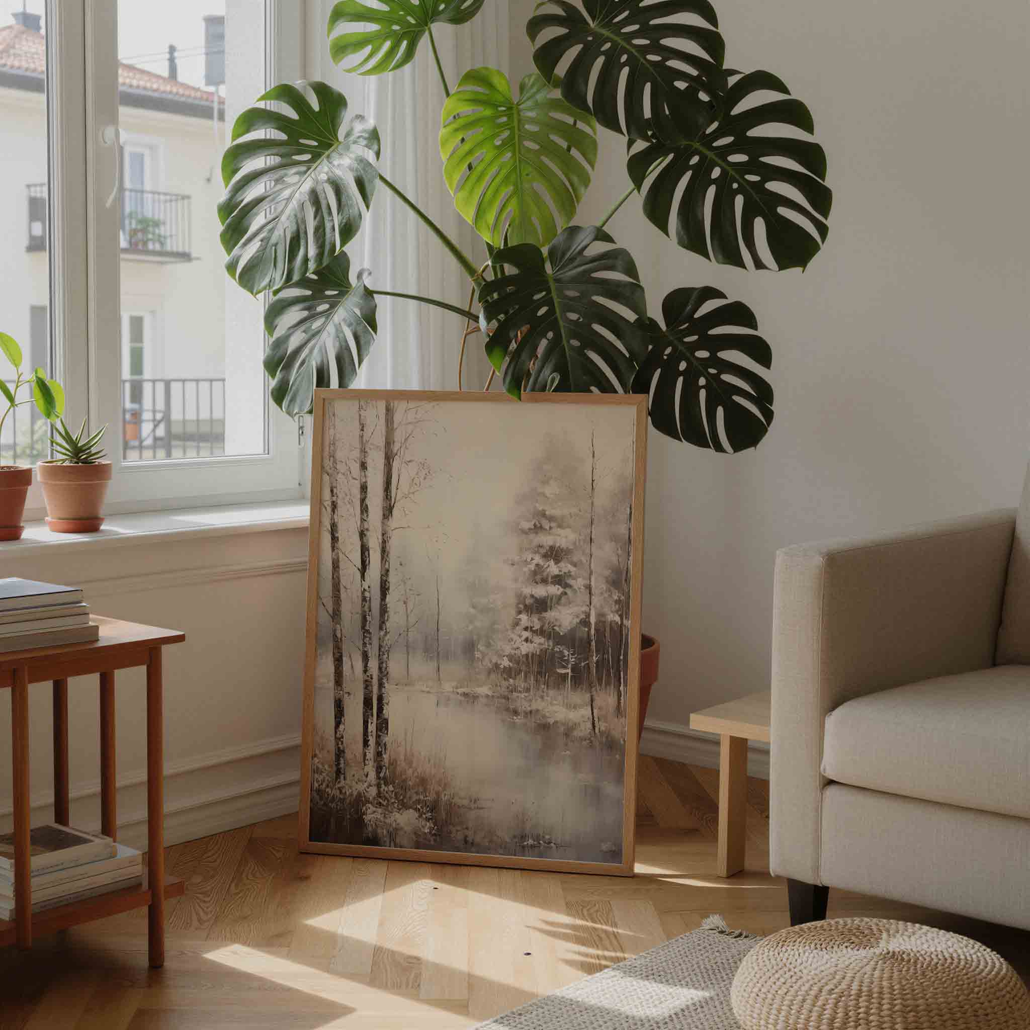 Winterlandschap met bomen Poster