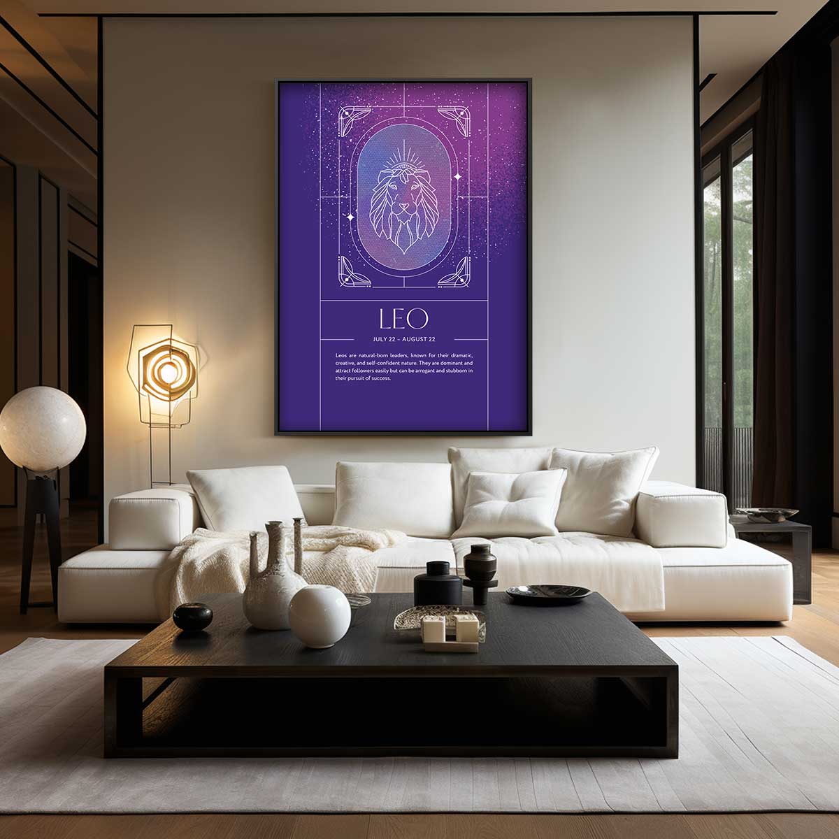 Leeuw Sterrenbeeld Kunstwerk-canvas-dibond-plexiglas-wanddecoratie-WallArtistic