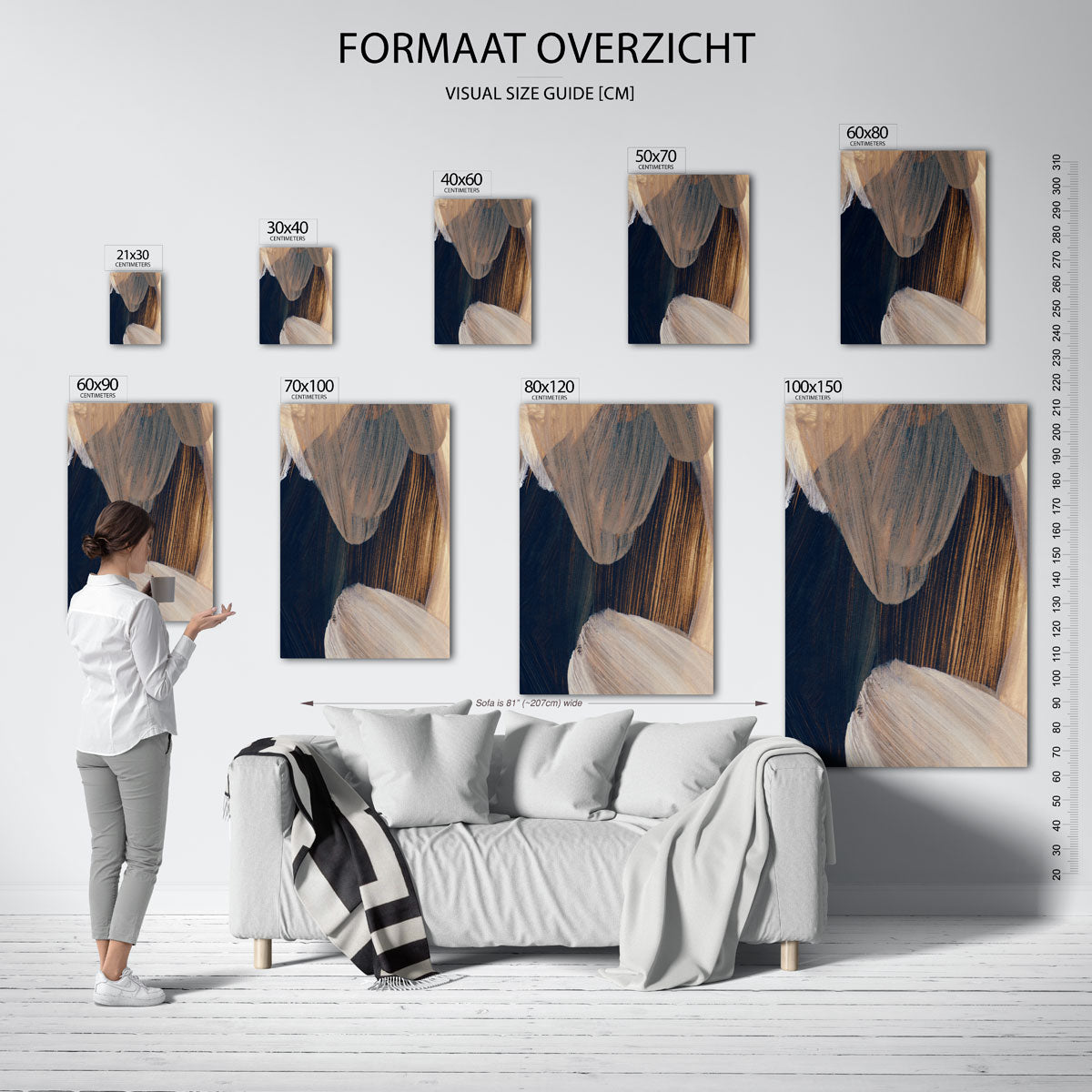 Abstracte penseelstreken Poster