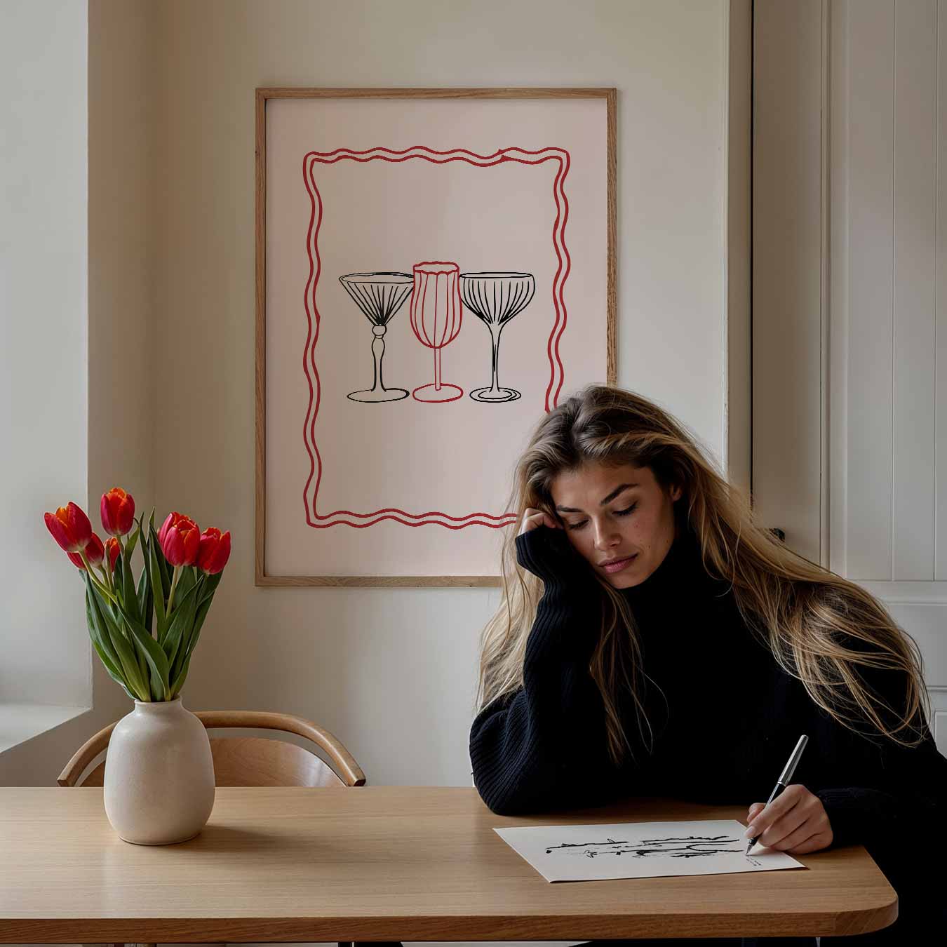 Elegante Cocktailglazen Poster