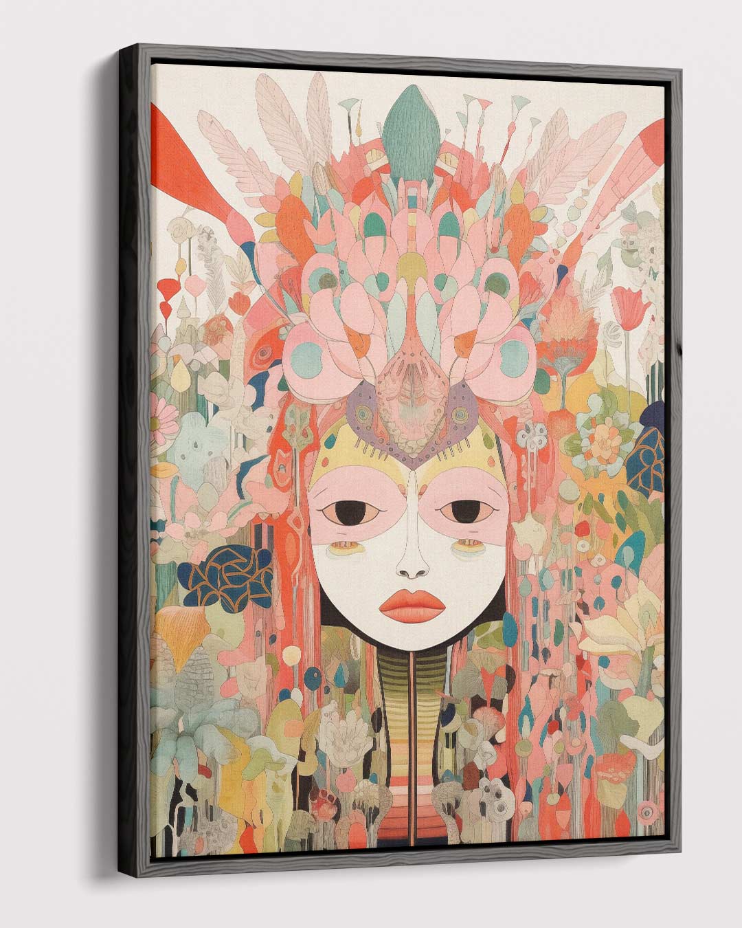 Vrolijke Fantasiegezichten Kunstwerk-canvas-dibond-plexiglas-wanddecoratie-WallArtistic