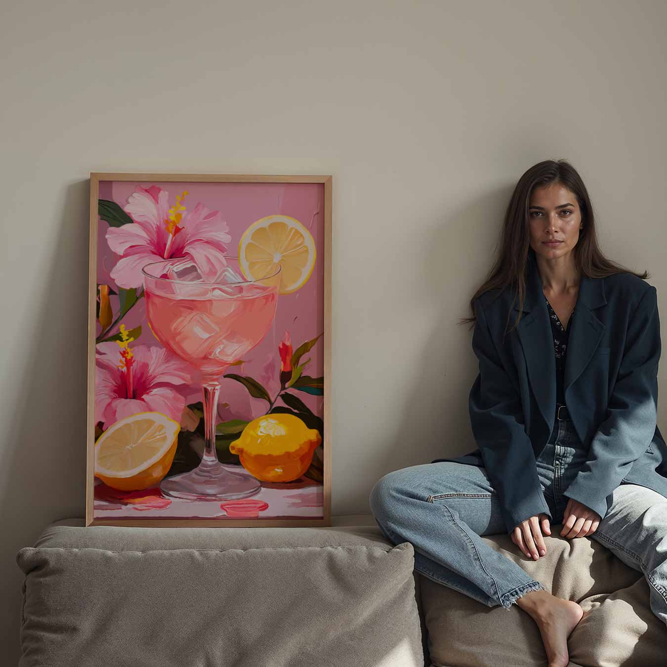 Roze Sommer Sips Poster-WallArtistic