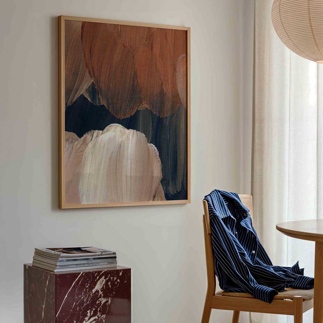 Abstracte penseelstreken Poster