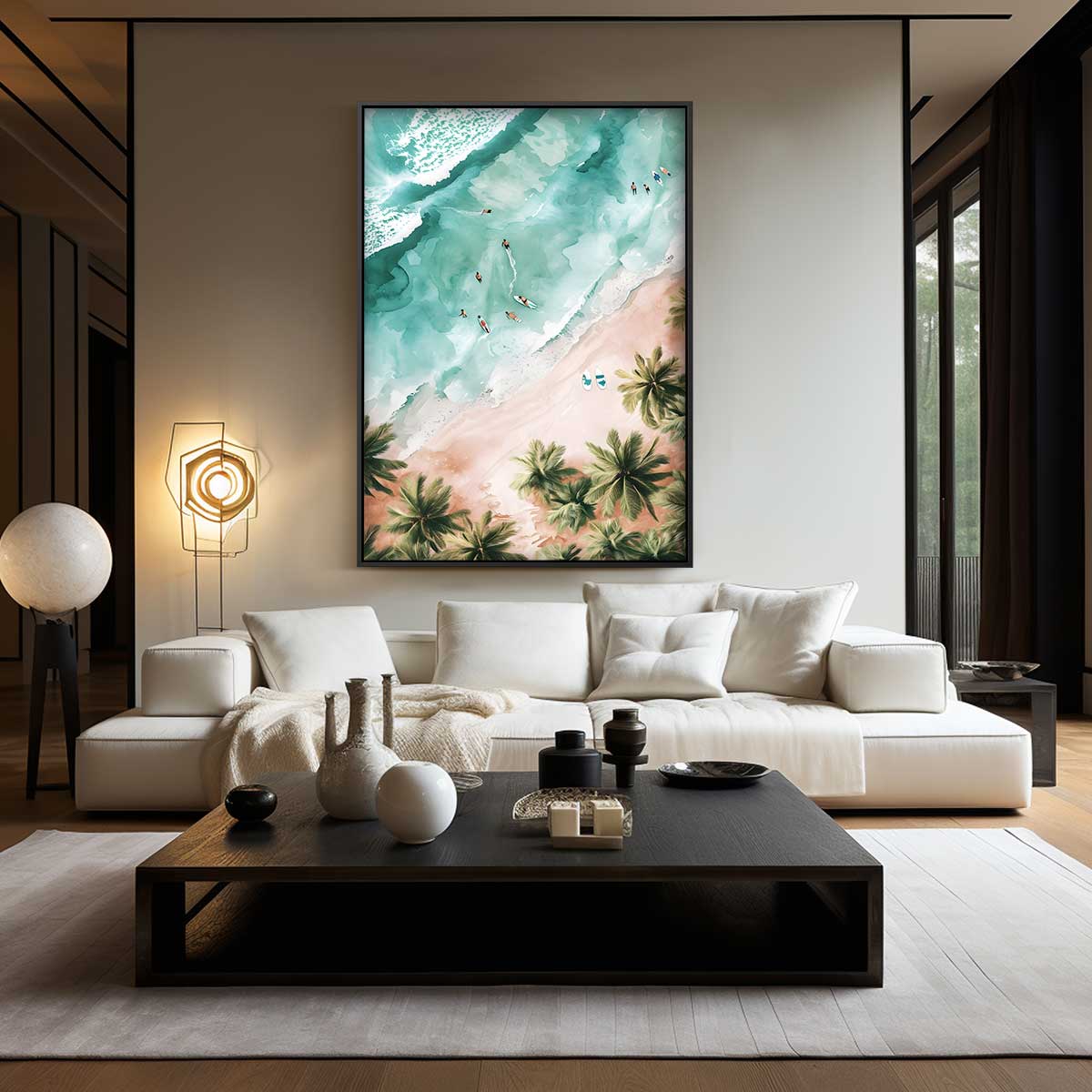 Zonnige Surfparadijs Kunstwerk-canvas-dibond-plexiglas-wanddecoratie-WallArtistic