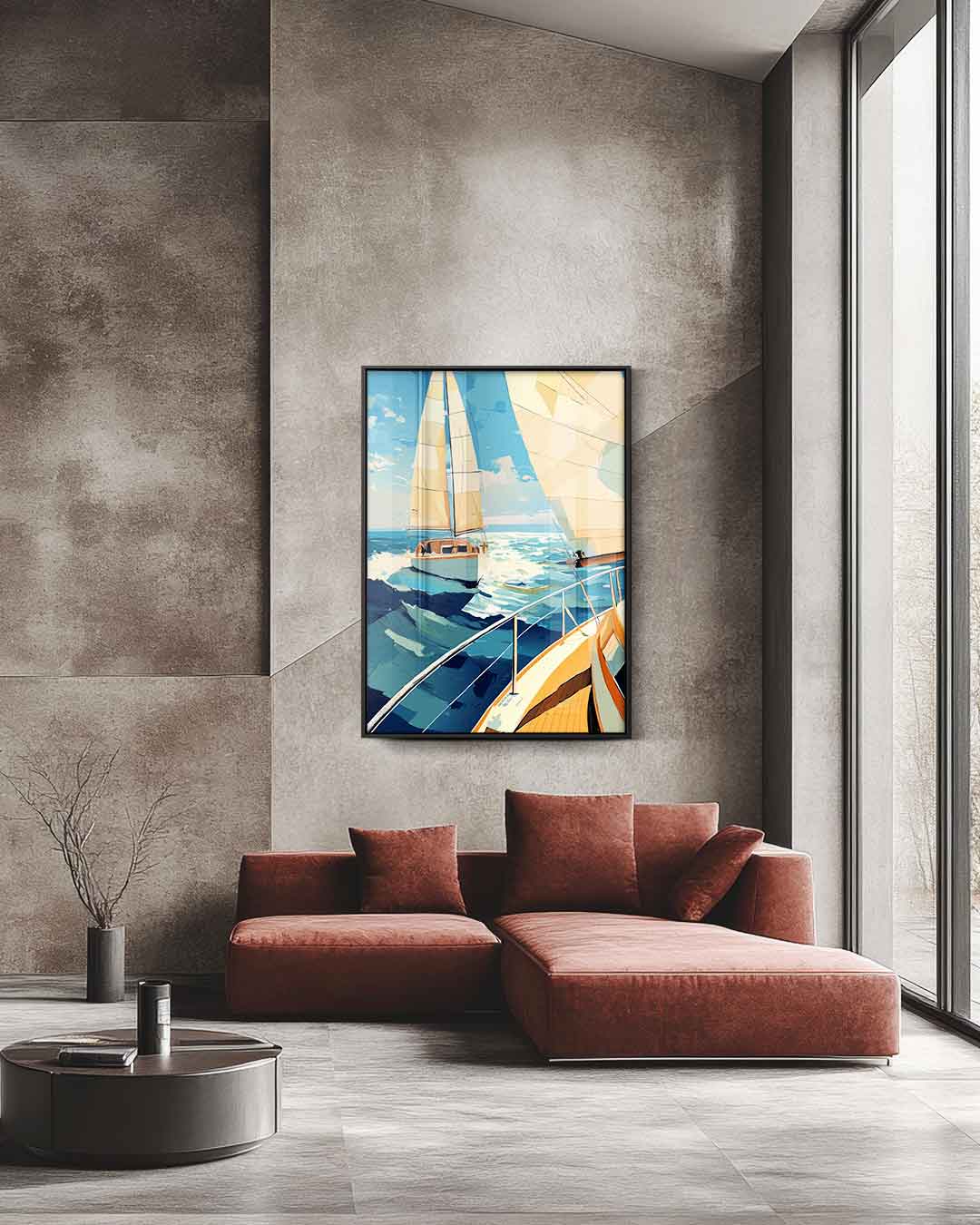 Zeilavontuur op Zee Kunstwerk-canvas-dibond-plexiglas-wanddecoratie-WallArtistic