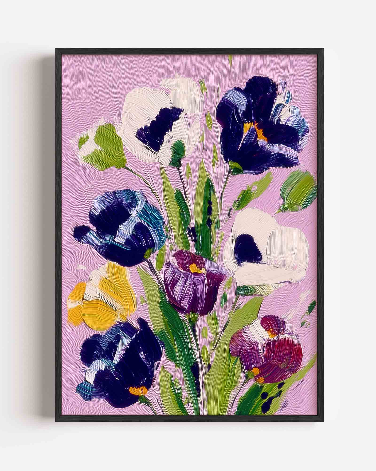 Bloemen op roze Poster