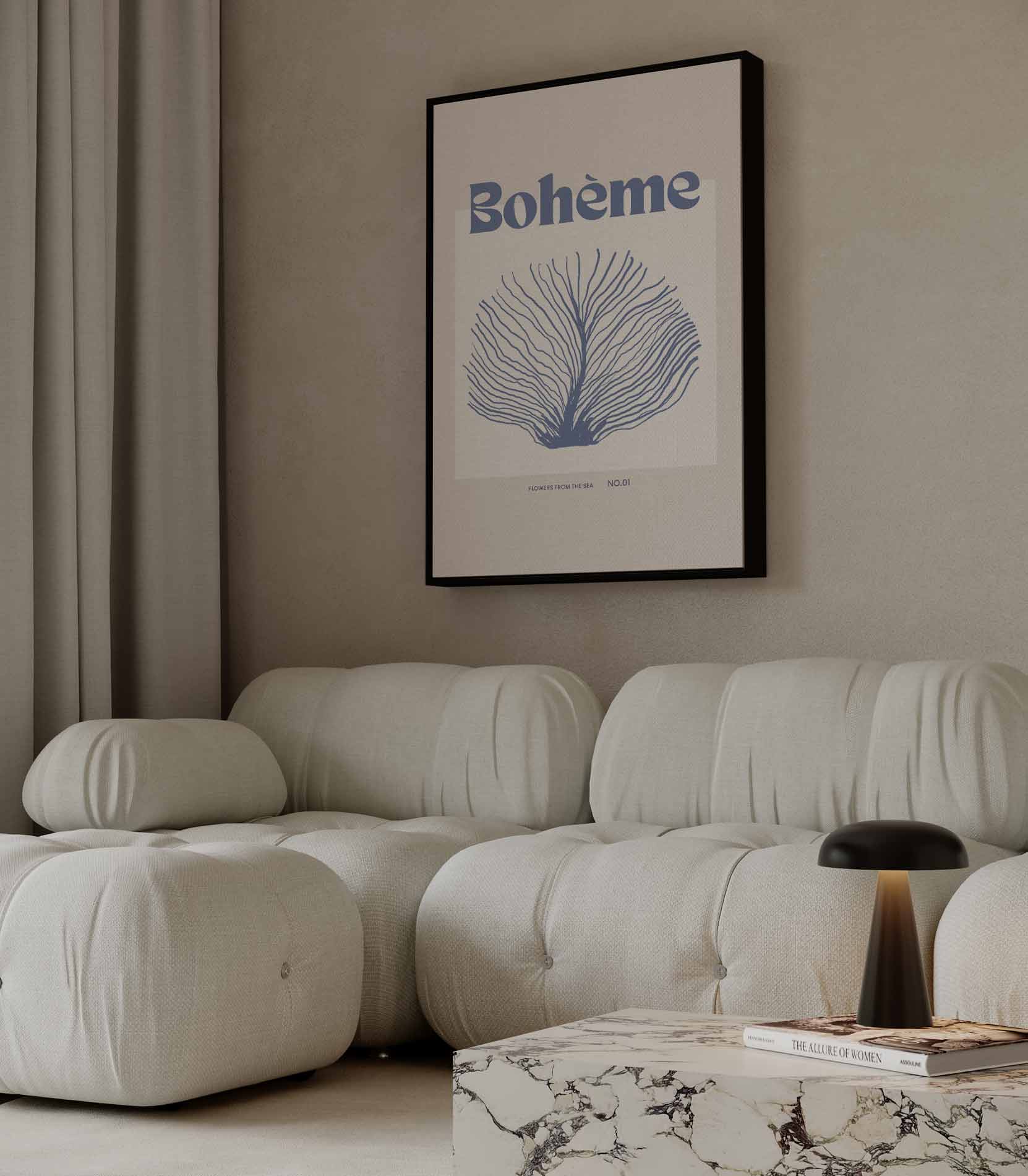 Bohème Flowers from the Sea No.01 Kunstwerk-canvas-dibond-plexiglas-wanddecoratie-WallArtistic