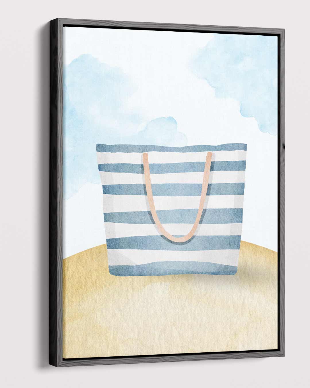Strandtas Illustratie Kunstwerk-canvas-dibond-plexiglas-wanddecoratie-WallArtistic