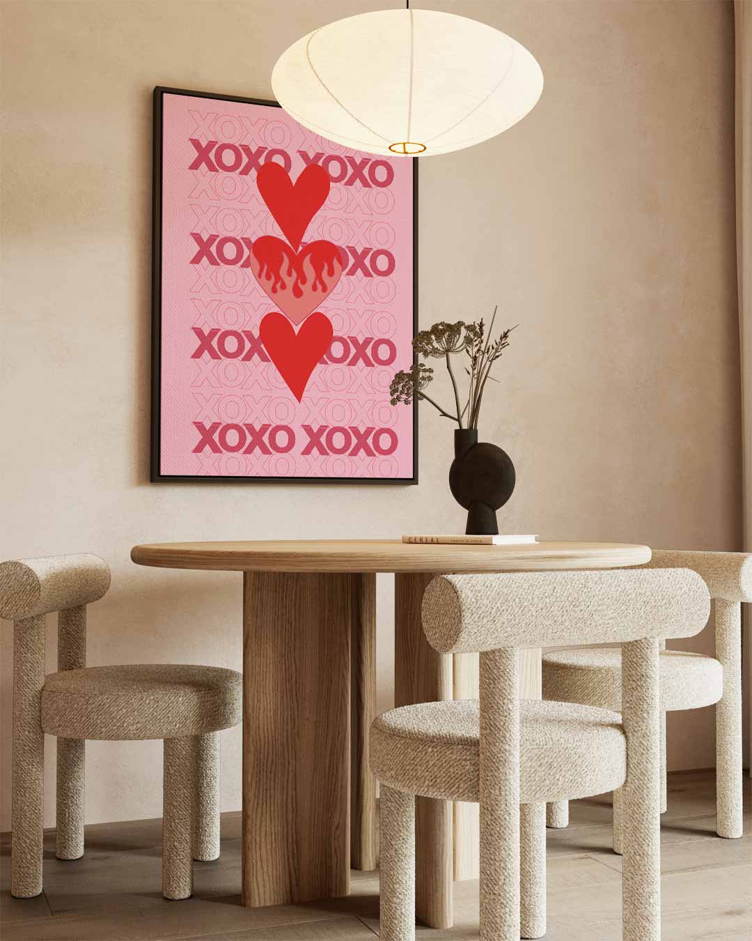 Vurige Harten Poster Kunstwerk-canvas-dibond-plexiglas-wanddecoratie-WallArtistic