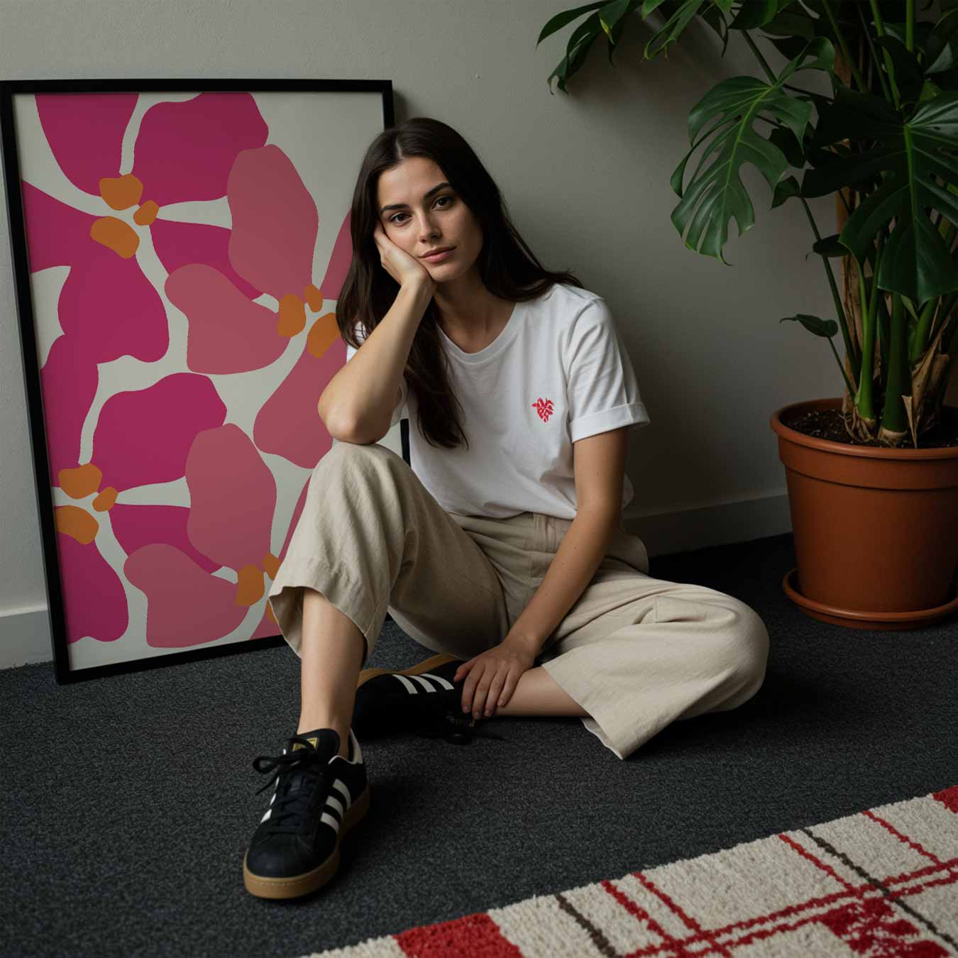 Bloemrijke Roze Droom Poster