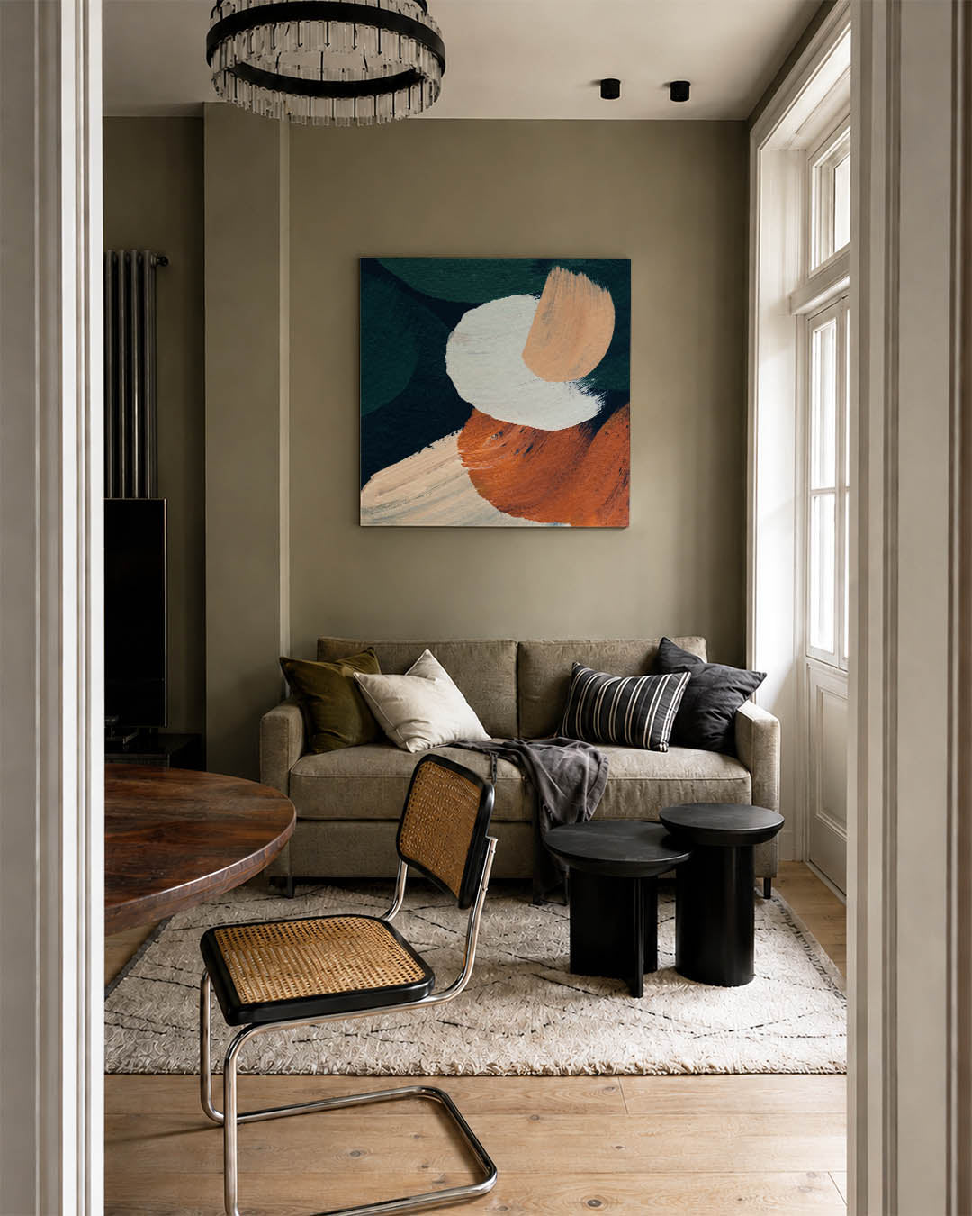 Dynamische kleurencompositie Kunstwerk