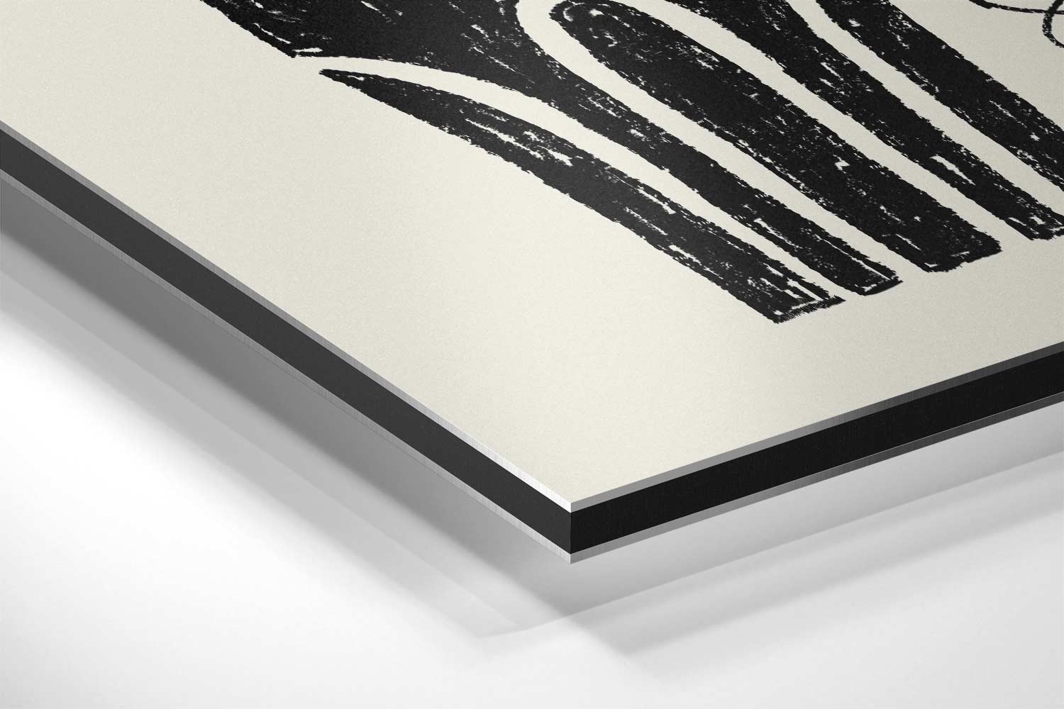 Koffieplezier in Lijnkunst Kunstwerk-canvas-dibond-plexiglas-wanddecoratie-WallArtistic