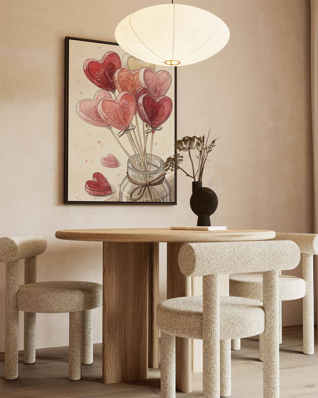 Hartvormige Snoeplollies in Pot Kunstwerk-canvas-dibond-plexiglas-wanddecoratie-WallArtistic