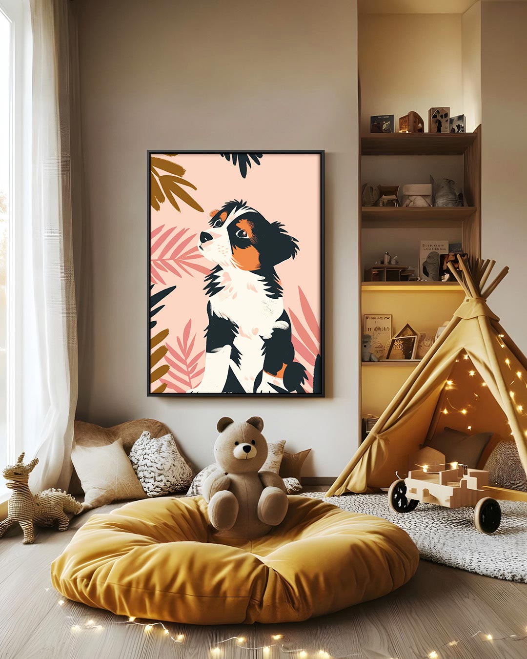 Speelse hond illustratie Kunstwerk