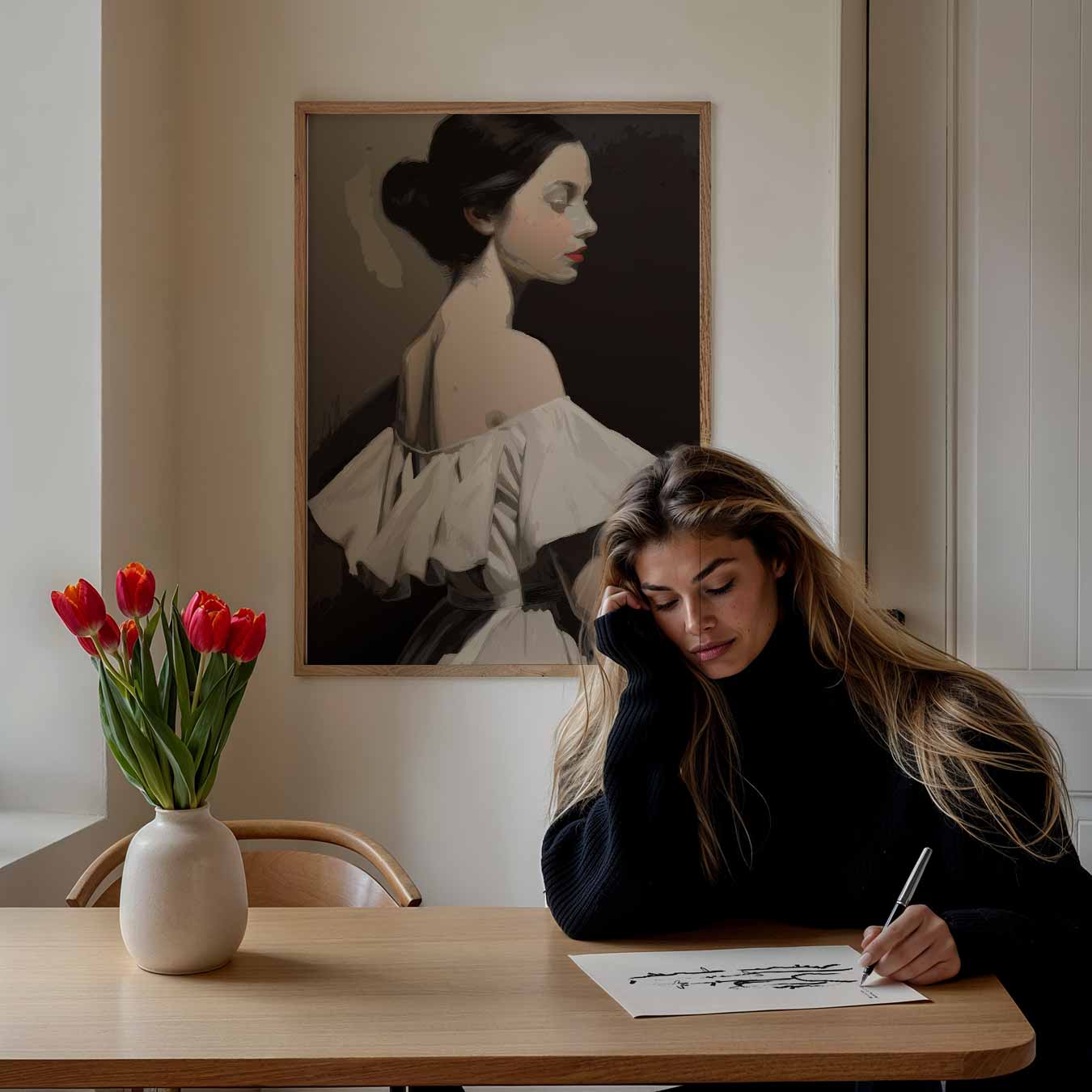 Elegante Vrouwelijke Schoonheid Poster-WallArtistic
