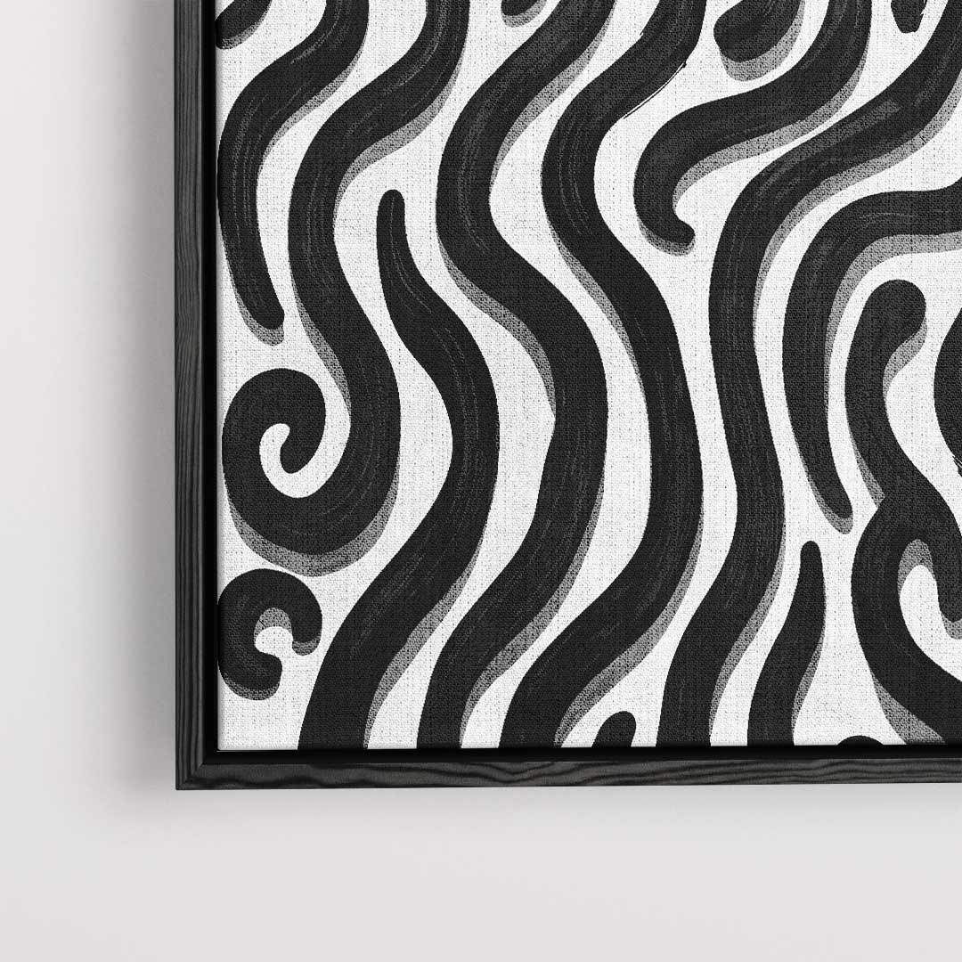 Golvende Zebra-Lijnen Kunstwerk-canvas-dibond-plexiglas-wanddecoratie-WallArtistic