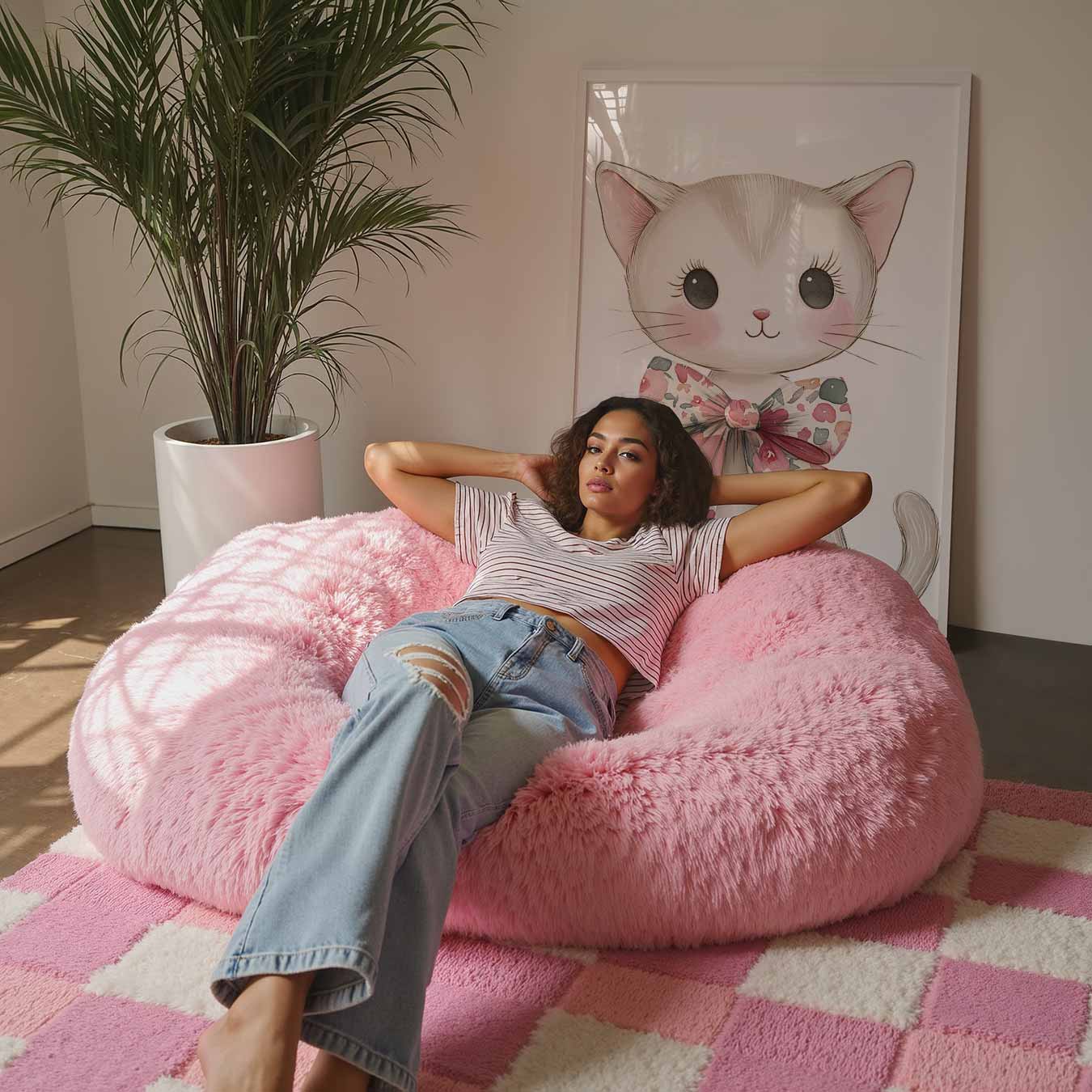 Kat met Strik Poster-WallArtistic