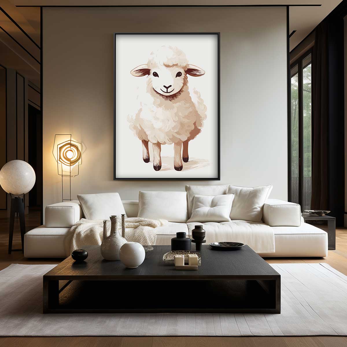 Schattig Sprookjesachtig Schaap Kunstwerk-canvas-dibond-plexiglas-wanddecoratie-WallArtistic