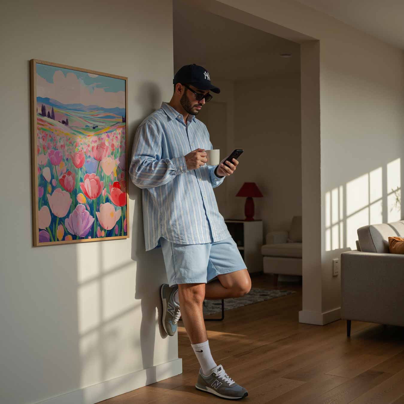 Bloemenpracht Landschap Poster-WallArtistic