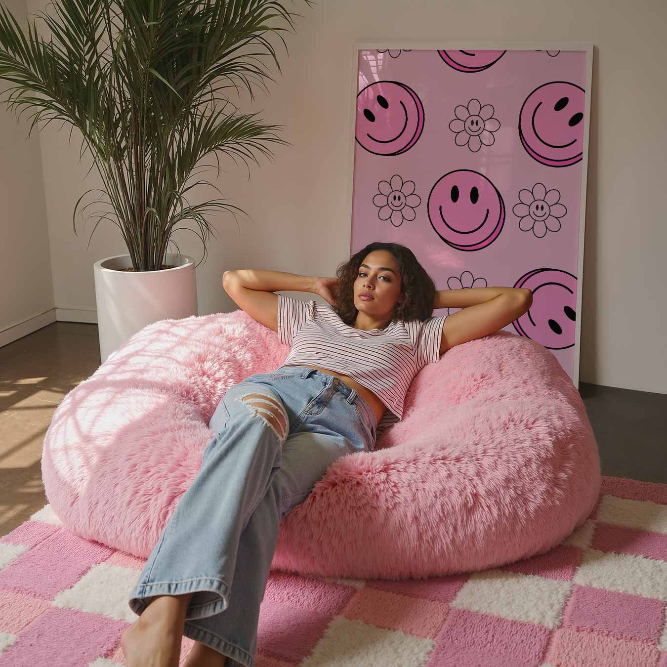 Vrolijke Bloemen en Smiley's Poster