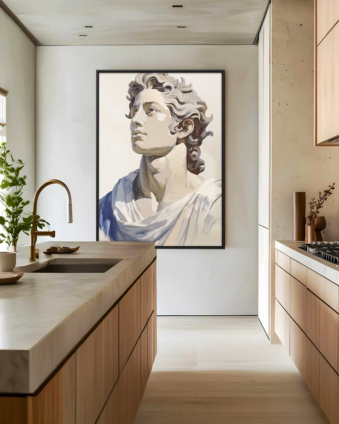 Klassieke Beeldhouwwerken Portret Kunstwerk-canvas-dibond-plexiglas-wanddecoratie-WallArtistic