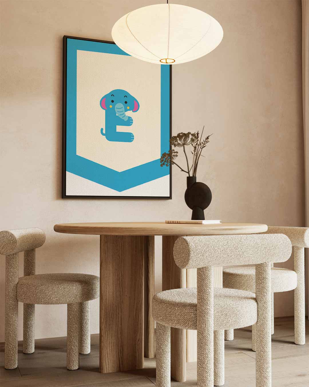 Schattig Olifantje Alfabet Poster Kunstwerk-canvas-dibond-plexiglas-wanddecoratie-WallArtistic