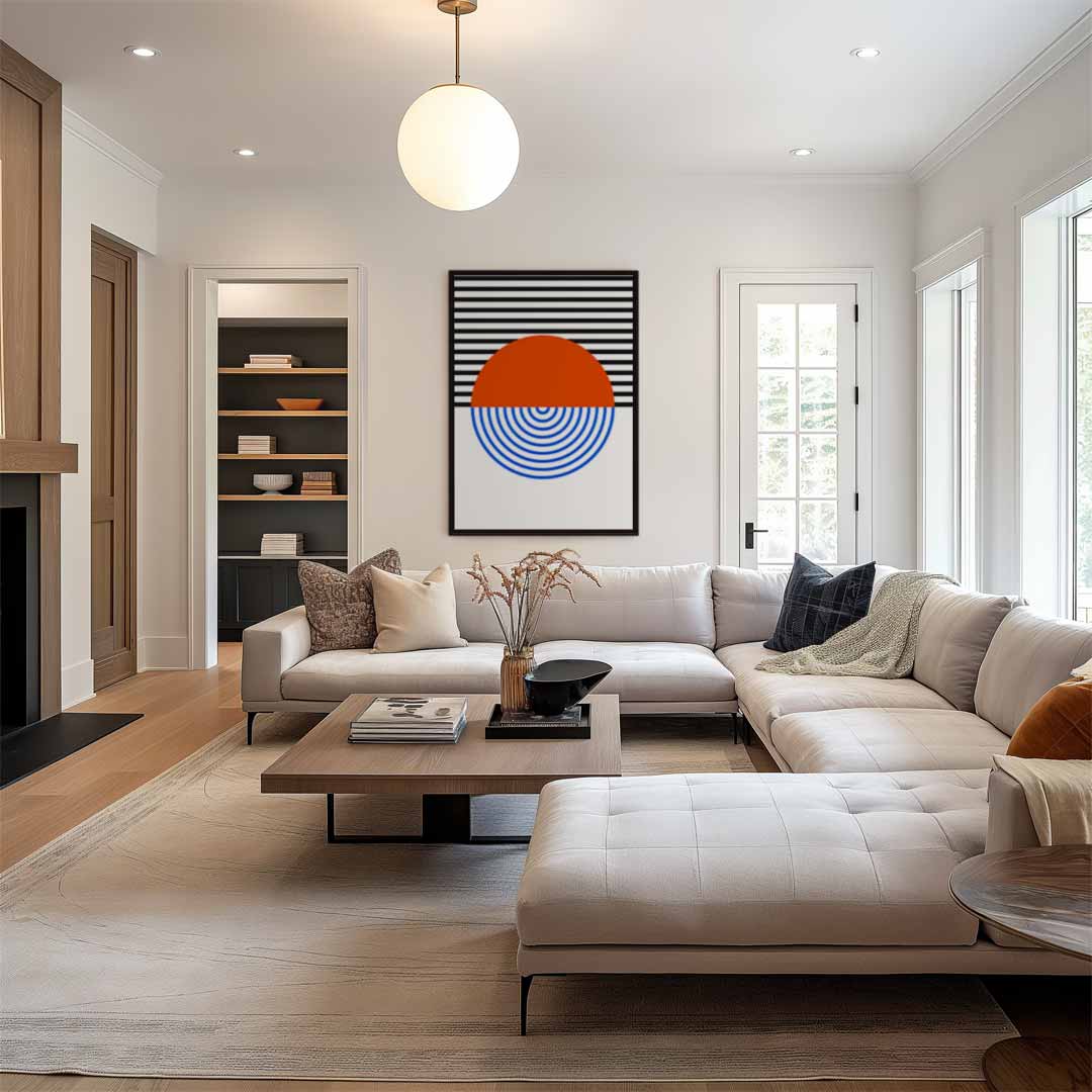 Kleurrijke Geometrische Harmonie Kunstwerk-canvas-dibond-plexiglas-wanddecoratie-WallArtistic