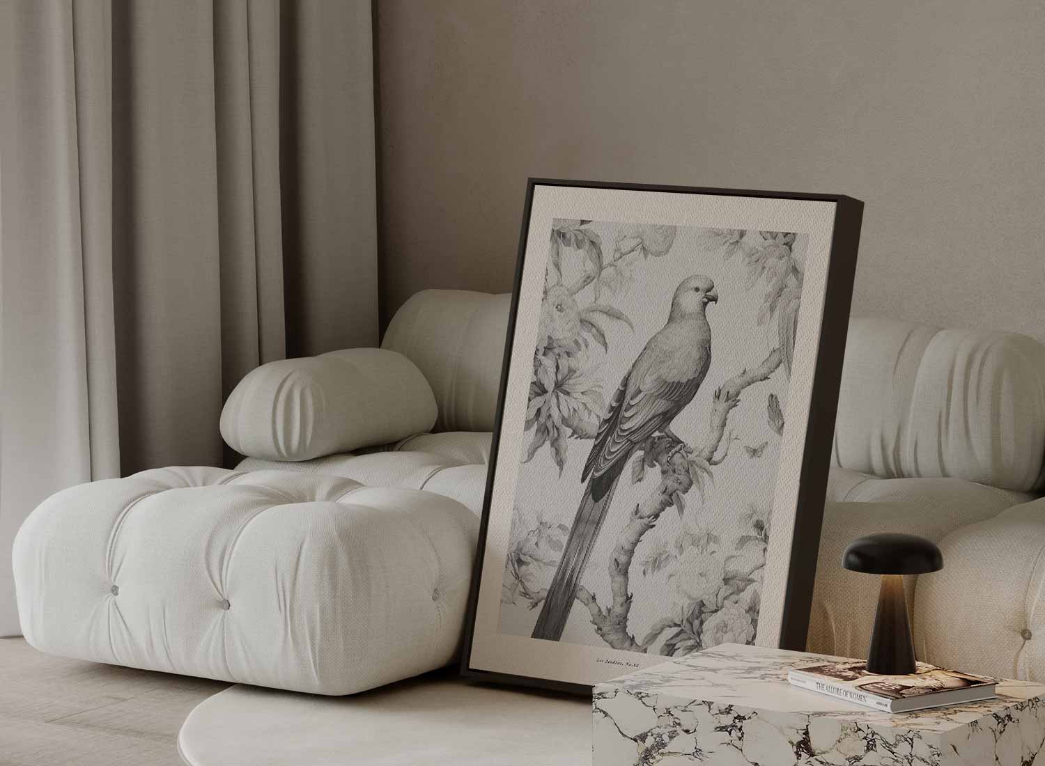Elegante Vogel in Botanische Tuin Kunstwerk-canvas-dibond-plexiglas-wanddecoratie-WallArtistic