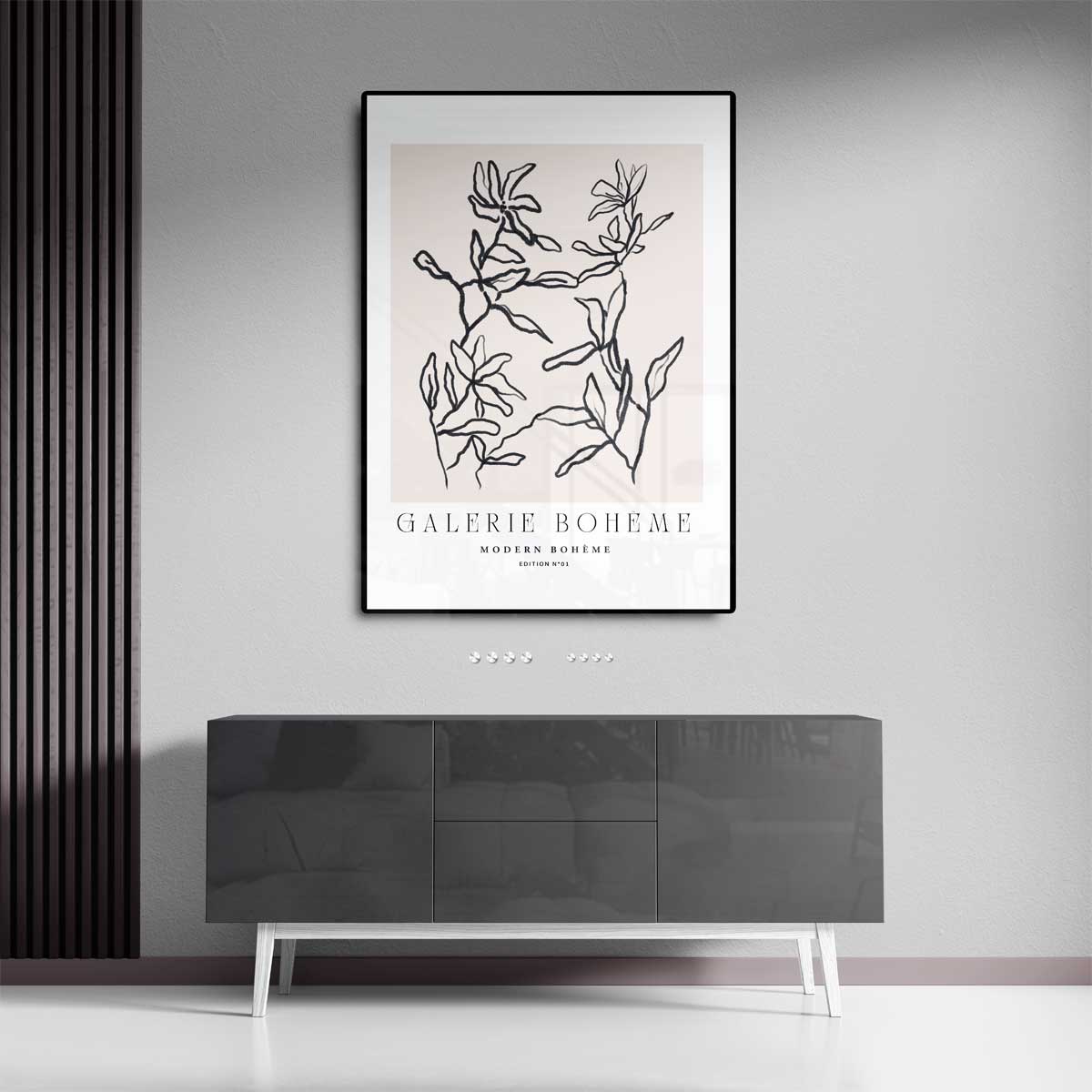 Moderne Bloemenlijnen Kunstwerk-canvas-dibond-plexiglas-wanddecoratie-WallArtistic